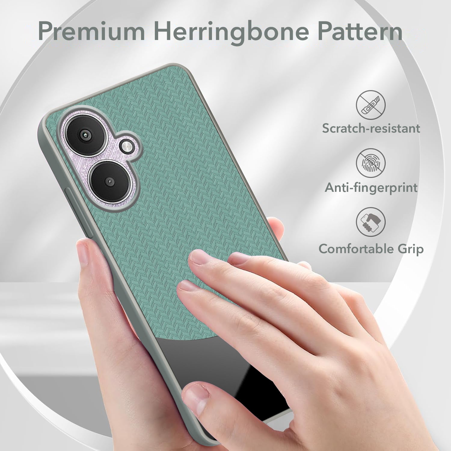 For Redmi 13C 5G Back Cover Case (Elegant PU Leather Finish | Premium Minimalist Professional | Camera Protection Bump)