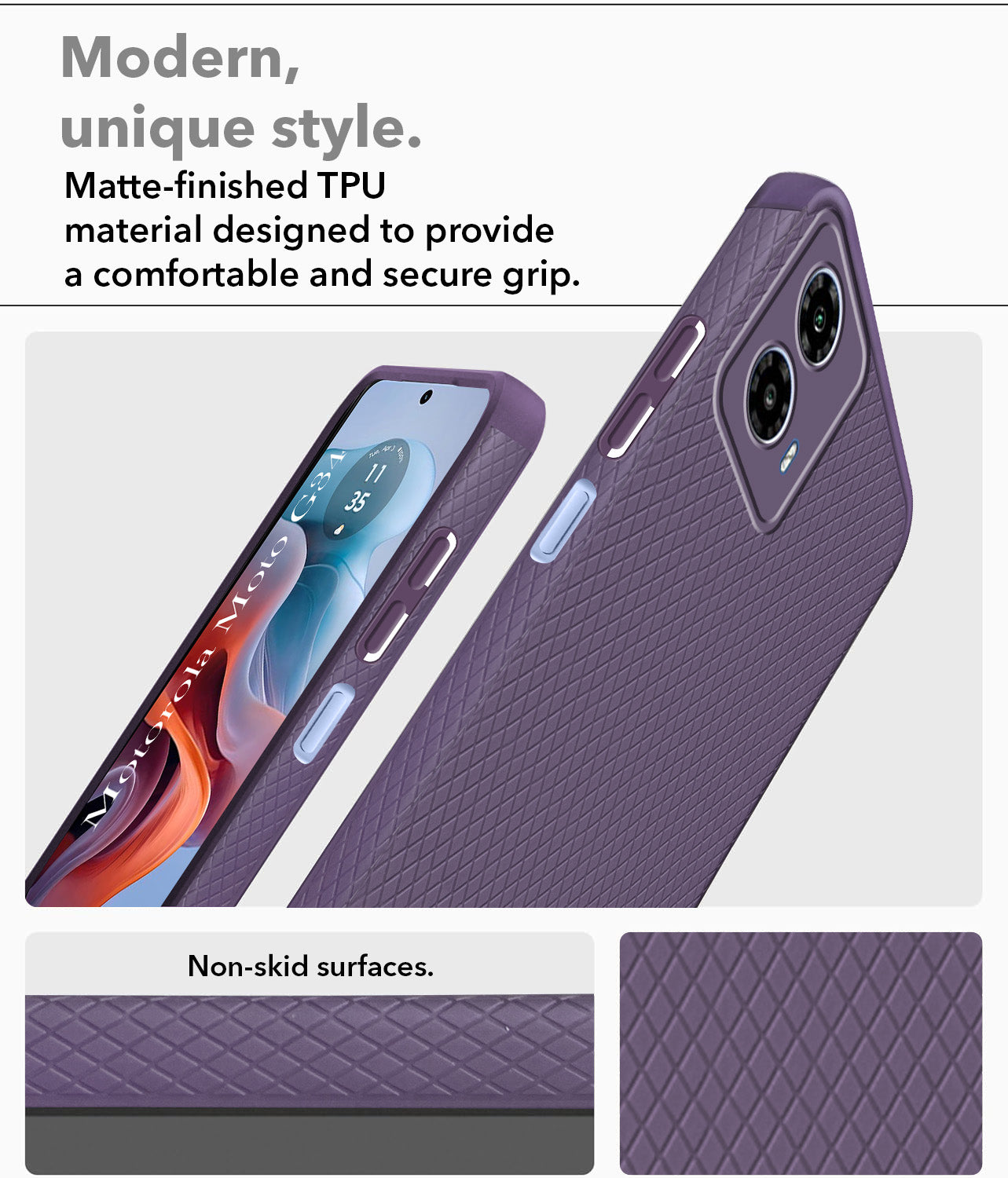 For Motorola Moto G34 5G Back Cover Case (Liquid Silicone | Side Grip | Camera Protection)