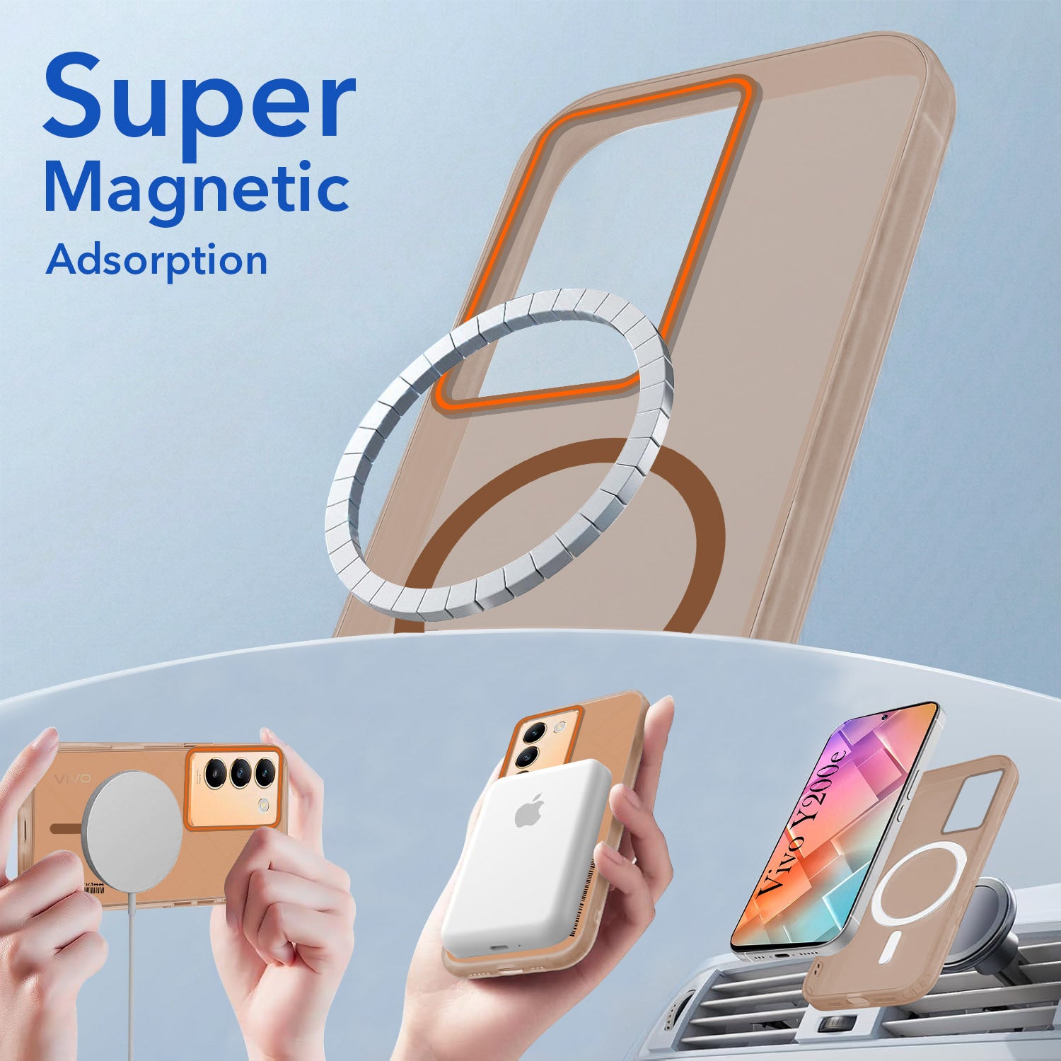 For Vivo Y200e Back Cover Case (Soft Touch | Camera Bump Protection | MagSafe Compatible | Matte Finish)