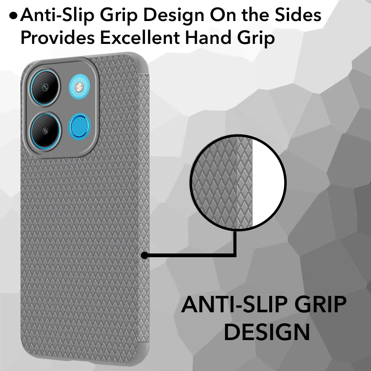 For Infinix Smart 7 Back Cover Case (Liquid Silicone | Side Grip | Camera Protection)