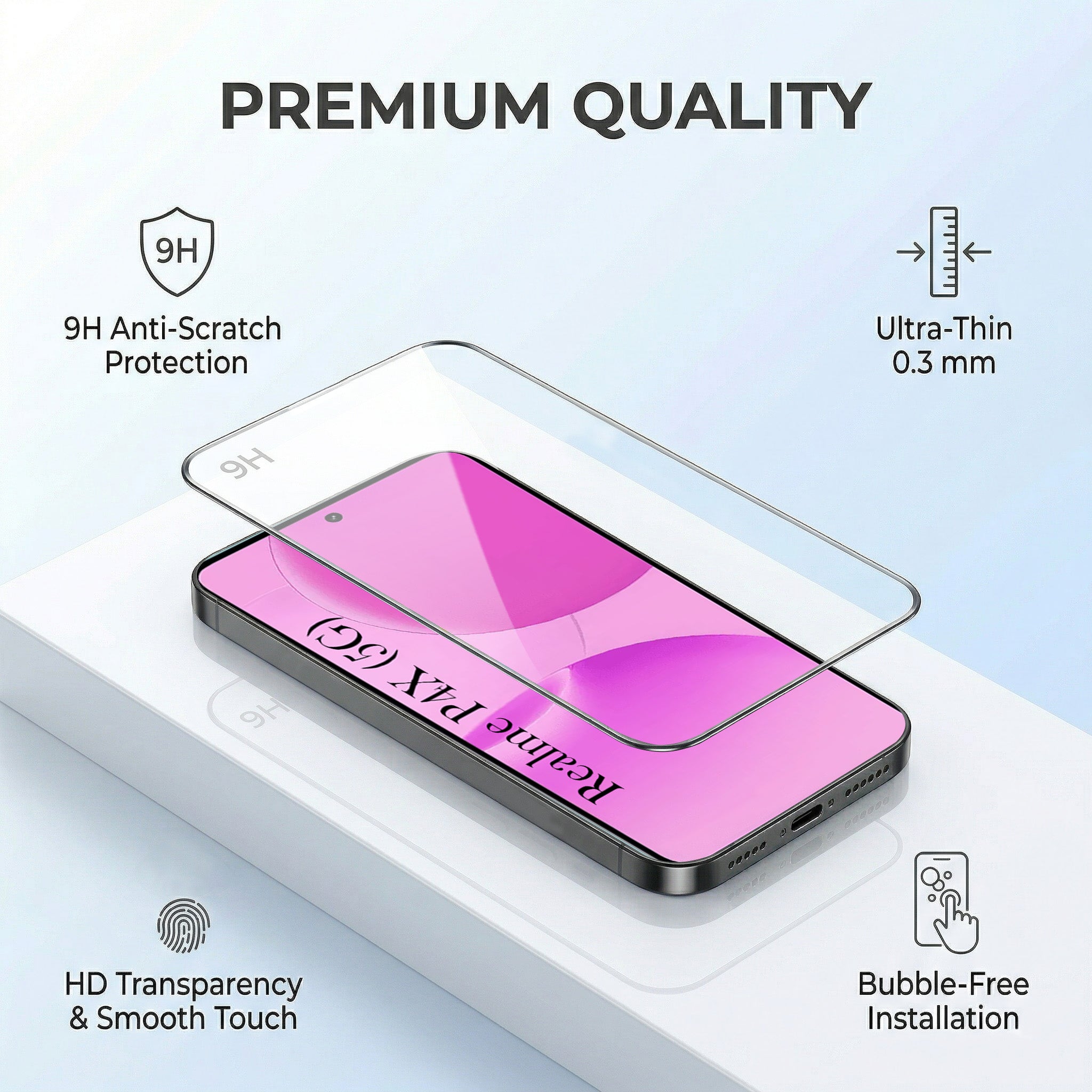 For Realme P4x Combo with Back Cover and 9H Tempered Glass (Liquid Silicone | Camera Protection | Oleophobic Coating Screen Glass)