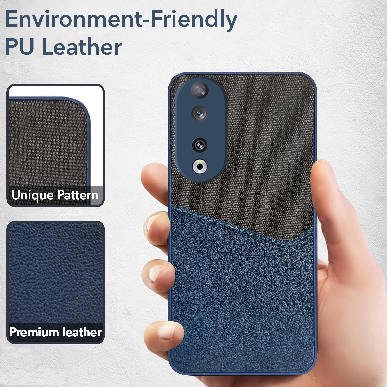 For Honor 90 5G Back Cover Case (Dual PU Leather Stitch | Professional Minimalist | Soft and Flexible)