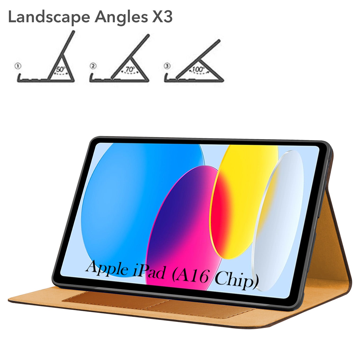 For Apple iPad A16 11 Inch Flip Cover Folio Cover (PU Leather | Multi-Angle Smart Stand | Card Storage Slots | Silicone Back Pouch)