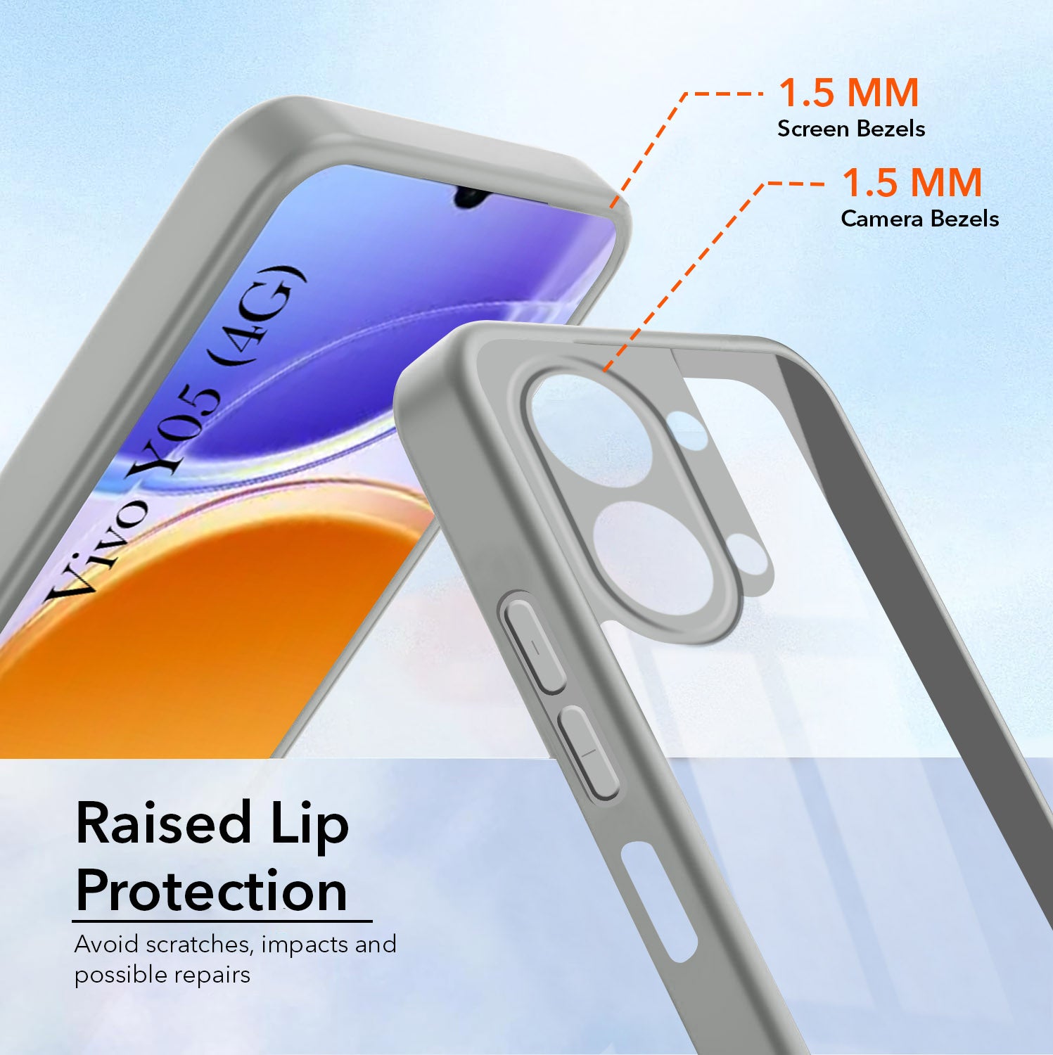 For Vivo Y05 4G Back Cover Case Ultra-Hybrid (Lifetime Anti Yellow | Anti Scratch | Crystal Clear Shockproof)