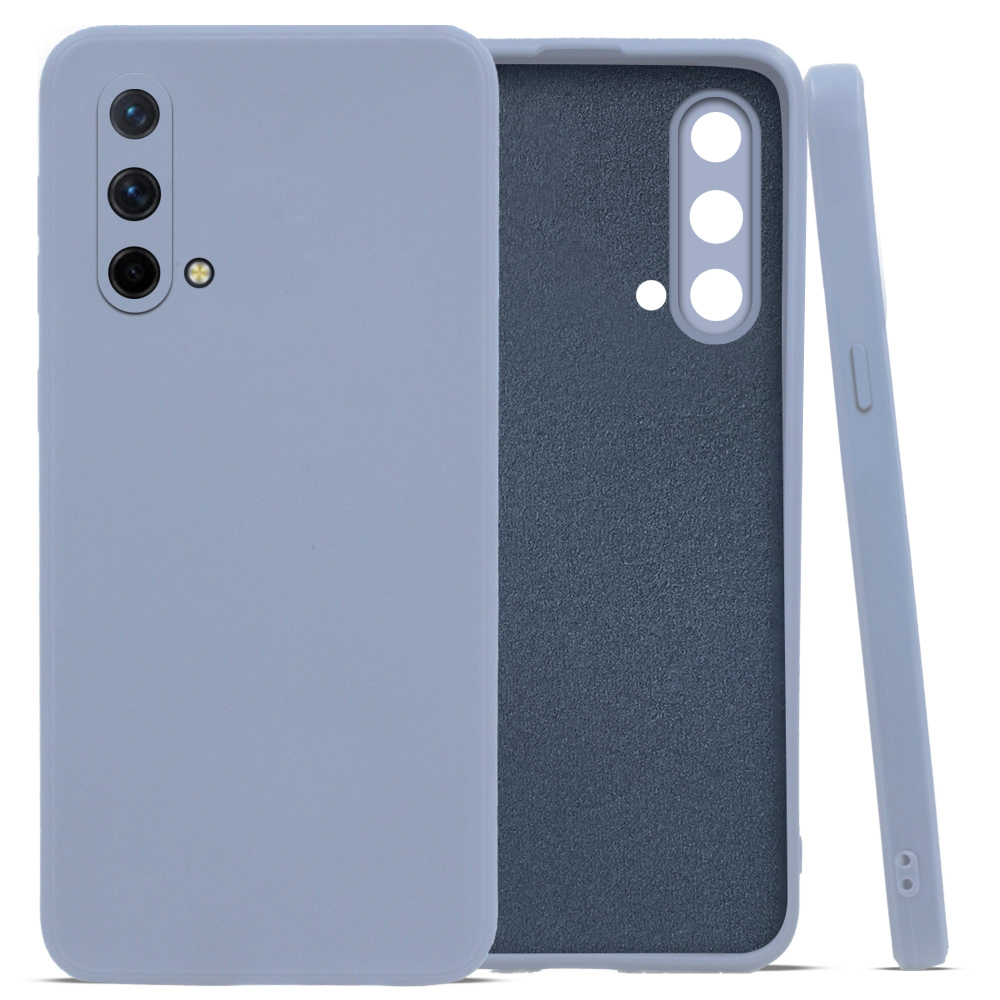 For OnePlus Nord CE 5G Back Cover Case (Matte Finish Silicone with Inside Fiber Cloth)