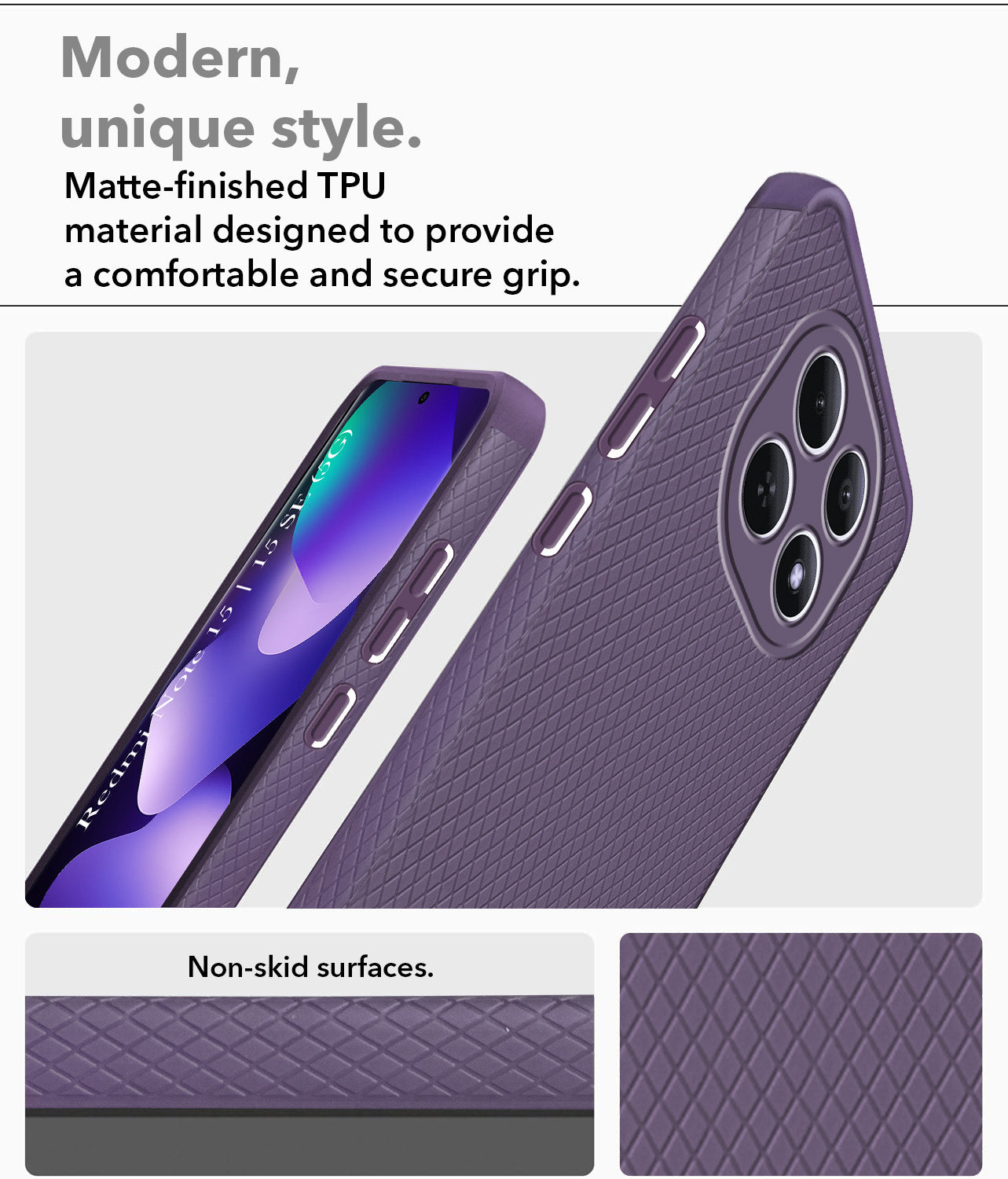For Redmi note 15 | Redmi note 15 SE (5G) Back Cover Case Liquid Silicone (Camera Protection | Side Grip Texture | Soft and Flexible)