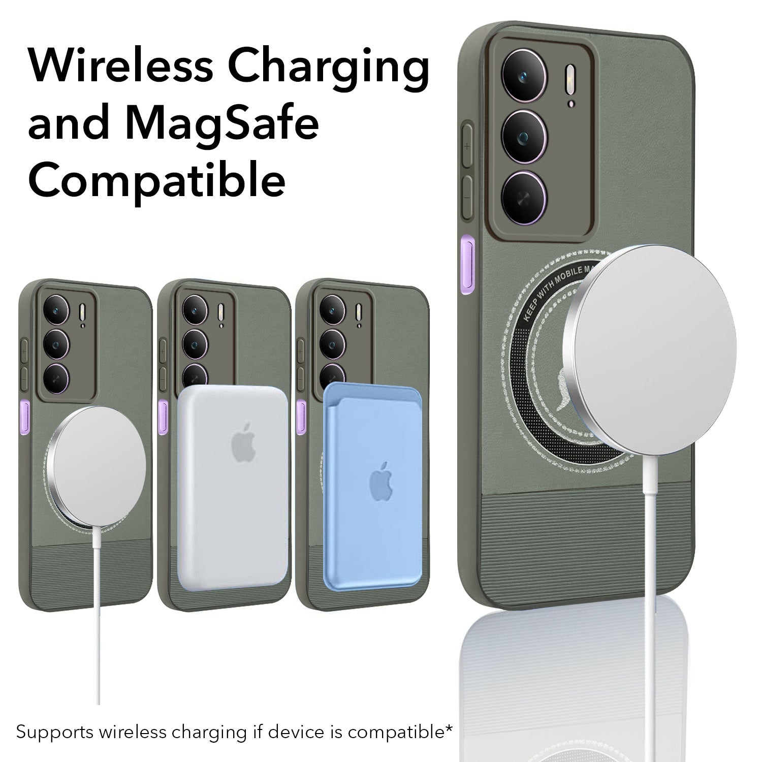 For Realme Narzo 80 Lite 5G Back Cover Case PU Leather Finish (Professional Minimalist Texture | MagSafe Compatile | Camera Protection | Sleek Sober Formal)