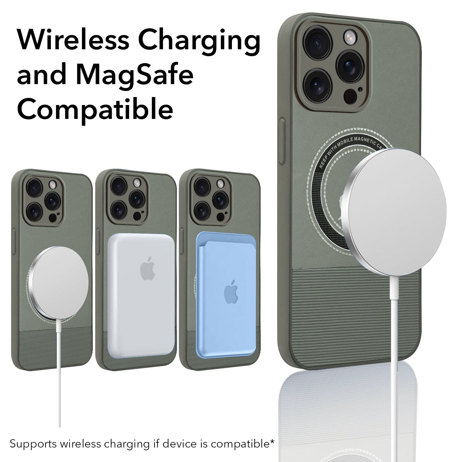 For Apple iPhone 15 Pro Max Back Cover Case PU Leather Finish (Professional Minimalist Texture | MagSafe Compatile | Camera Protection | Sleek Sober Formal)
