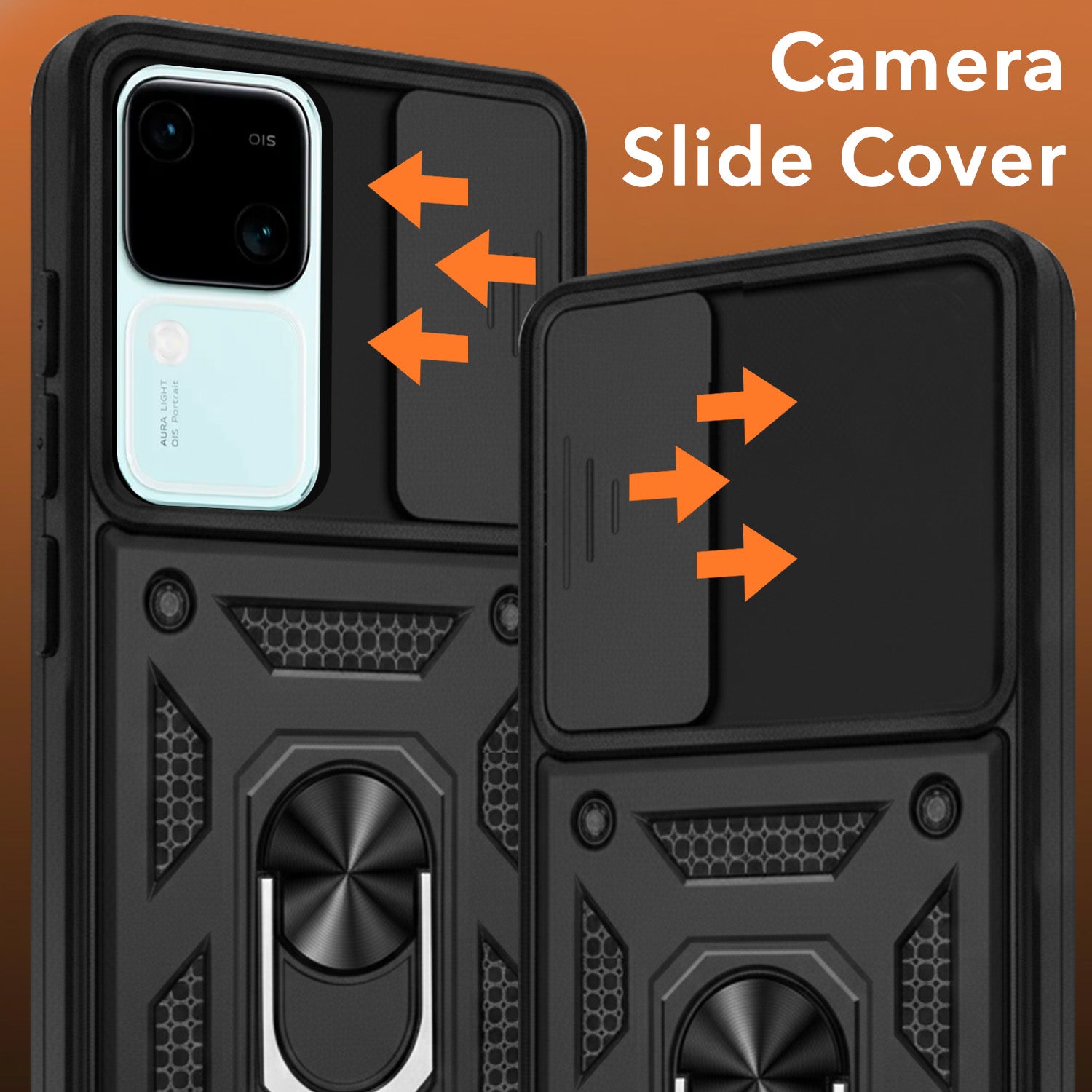 For Vivo V30 5G Back Cover Case ( Hybrid Dual Armor Polycarbonate | Carbon Black)
