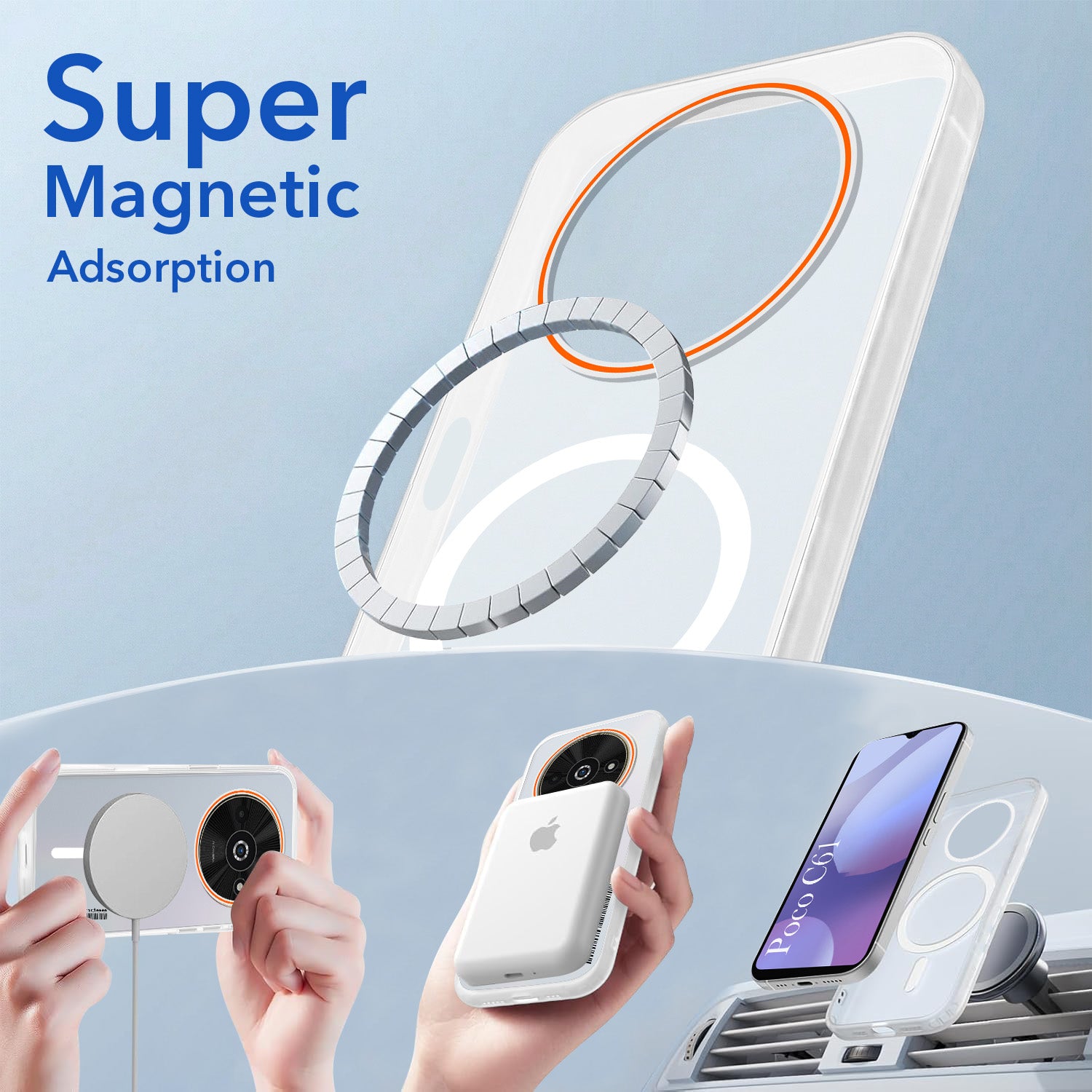 For Xiaomi Poco C61 Back Cover Case (Soft Touch | Camera Bump Protection | MagSafe Compatible | Matte Finish)