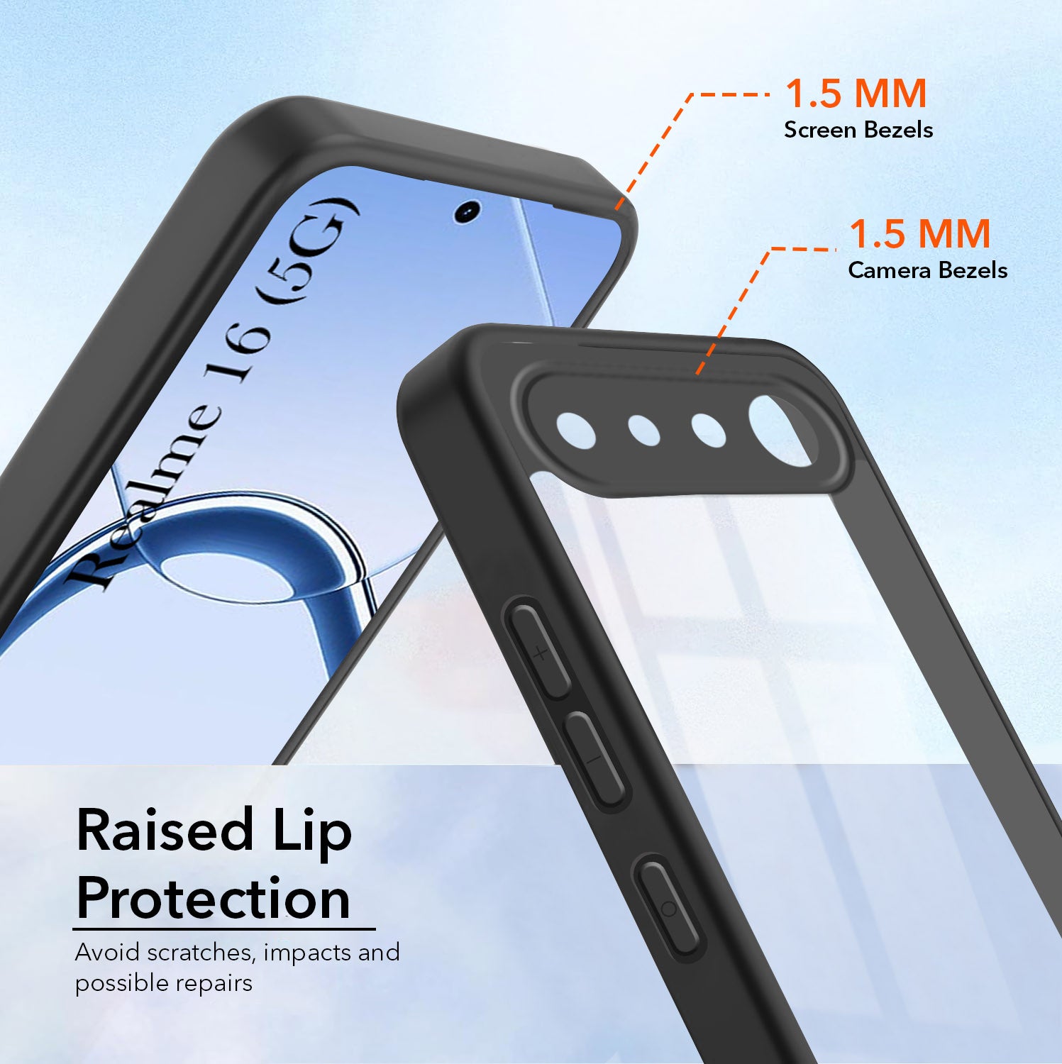 For Realme 16 Back Cover Case Ultra-Hybrid (Lifetime Anti Yellow | Anti Scratch | Crystal Clear Shockproof)