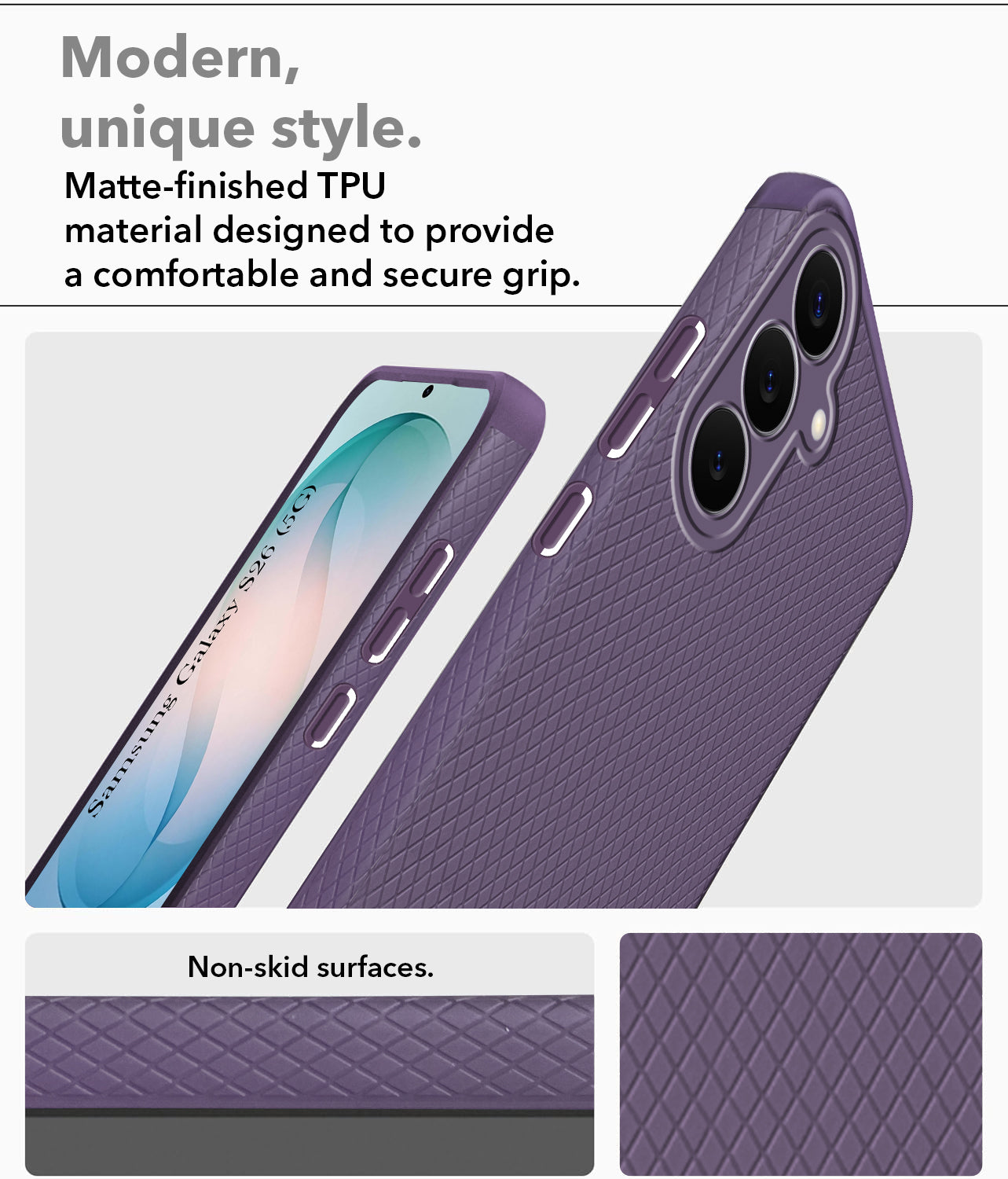For Samsung Galaxy S26 5G Back Cover Case Liquid Silicone (Camera Protection | Side Grip Texture | Soft and Flexible)