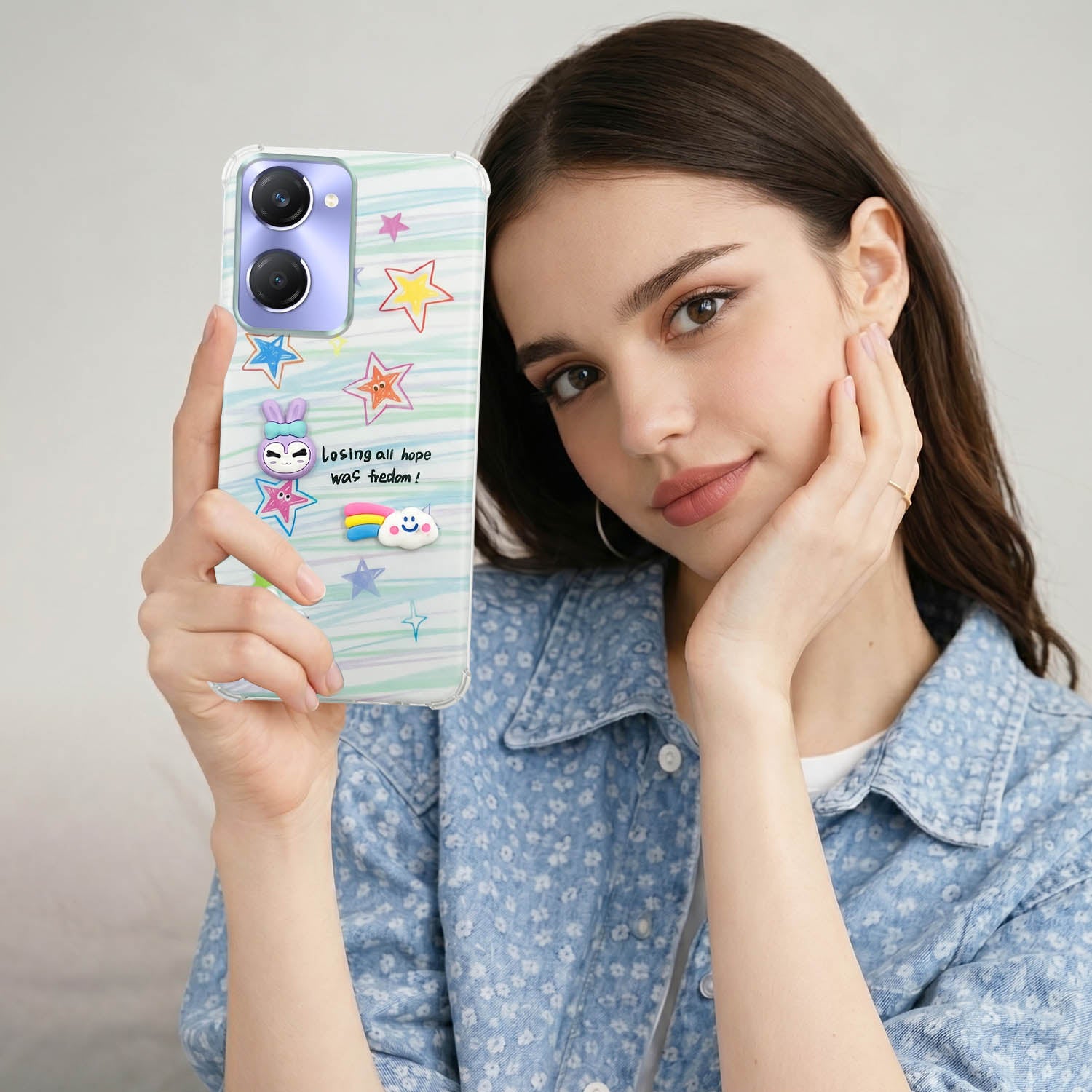 For Vivo Y28s 5G | Vivo T3 Lite 5G Back Cover Case (3D Cute Cartoons | Hard Back Side Soft | Matte Premium Finish | HD Printing)