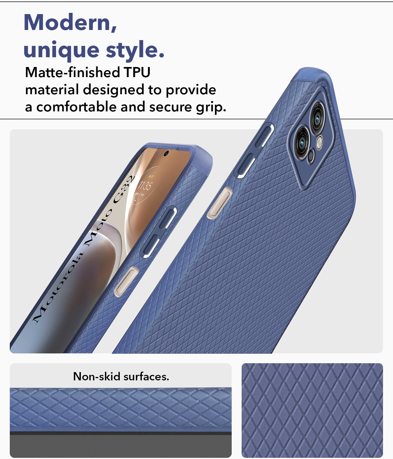 For Motorola Moto G32 Back Cover Case (Liquid Silicone | Side Grip | Camera Protection)