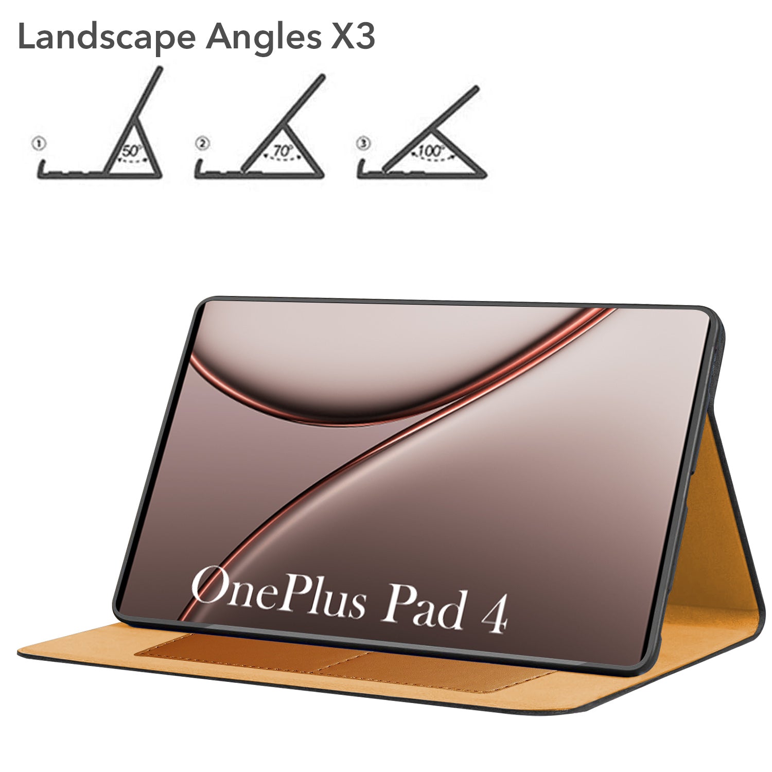 For OnePlus Pad 4 13.2 Inch OPD 2514 Flip Cover Folio Cover (PU Leather | Multi-Angle Smart Stand | Card Storage Slots | Silicone Back Pouch)