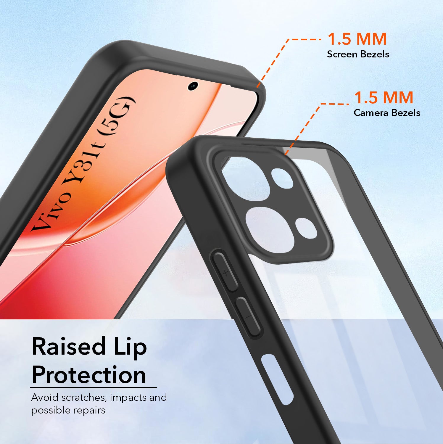 For Vivo Y31T 5G Back Cover Case Ultra-Hybrid (Lifetime Anti Yellow | Anti Scratch | Crystal Clear Shockproof)