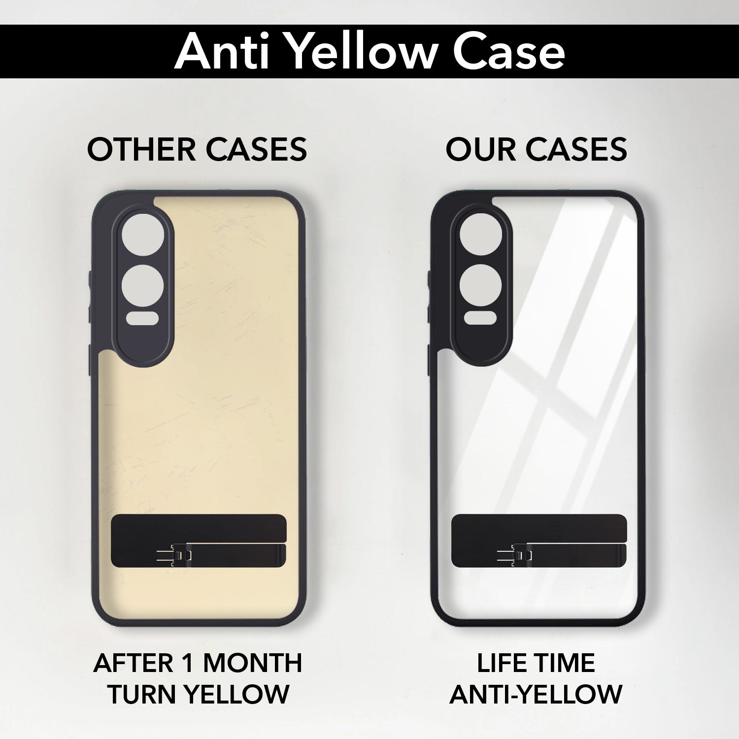 For OnePlus Nord CE 4 Lite Back Cover Case (Built-in Stand | Lifetime Anti Yellow | Kickstand Shockproof | Camera Protection | MagSafe Compatible)