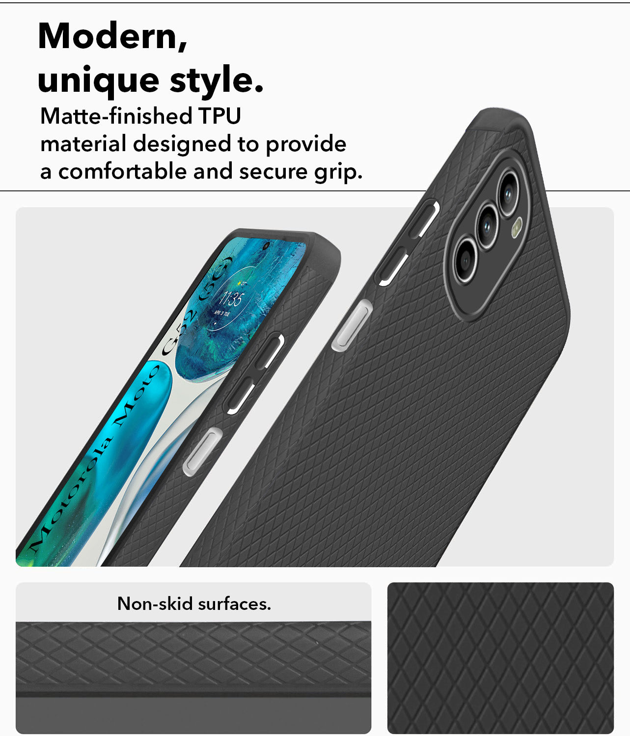 For Motorola Moto G52 5G Back Cover Case (Liquid Silicone | Side Grip | Camera Protection)