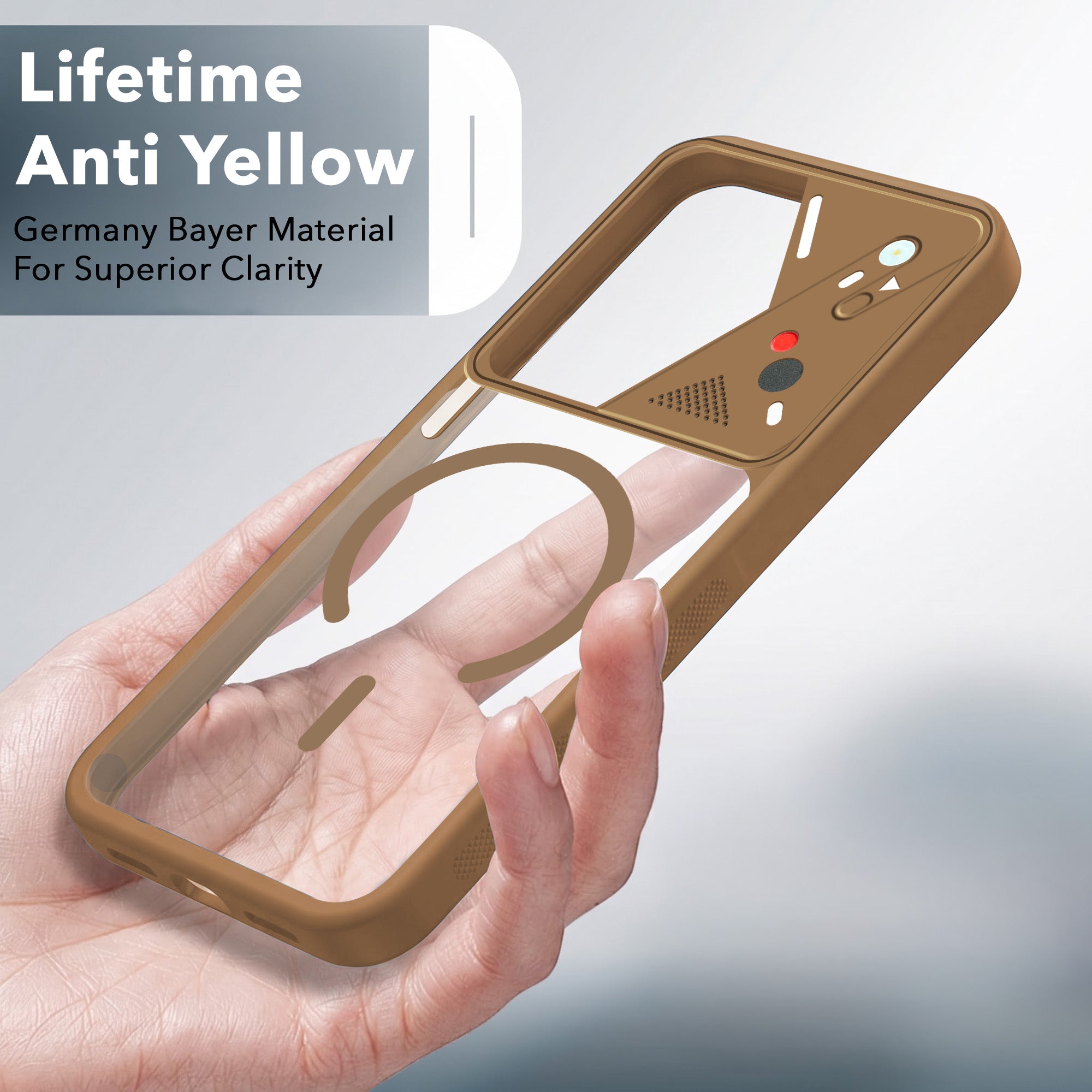For Oppo A3 Pro 5G Back Cover Case Lifetime Anti-Yellow Clear (Camera Protection | Side Grip | Wireless MagSafe Compatible)