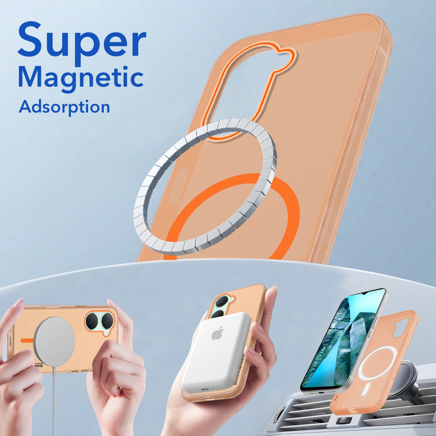 For Vivo Y18 | Y18e | Y03 | Y18i | Y18t Back Cover Case (Soft Touch | Camera Bump Protection | MagSafe Compatible | Matte Finish)