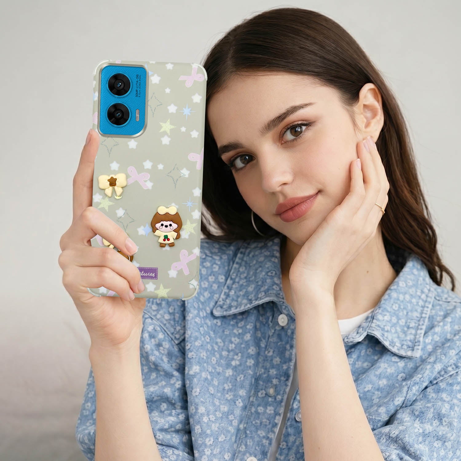 For Motorola Moto G96 Back Cover Case (3D Cute Cartoons | Hard Back Side Soft | Matte Premium Finish | HD Printing)