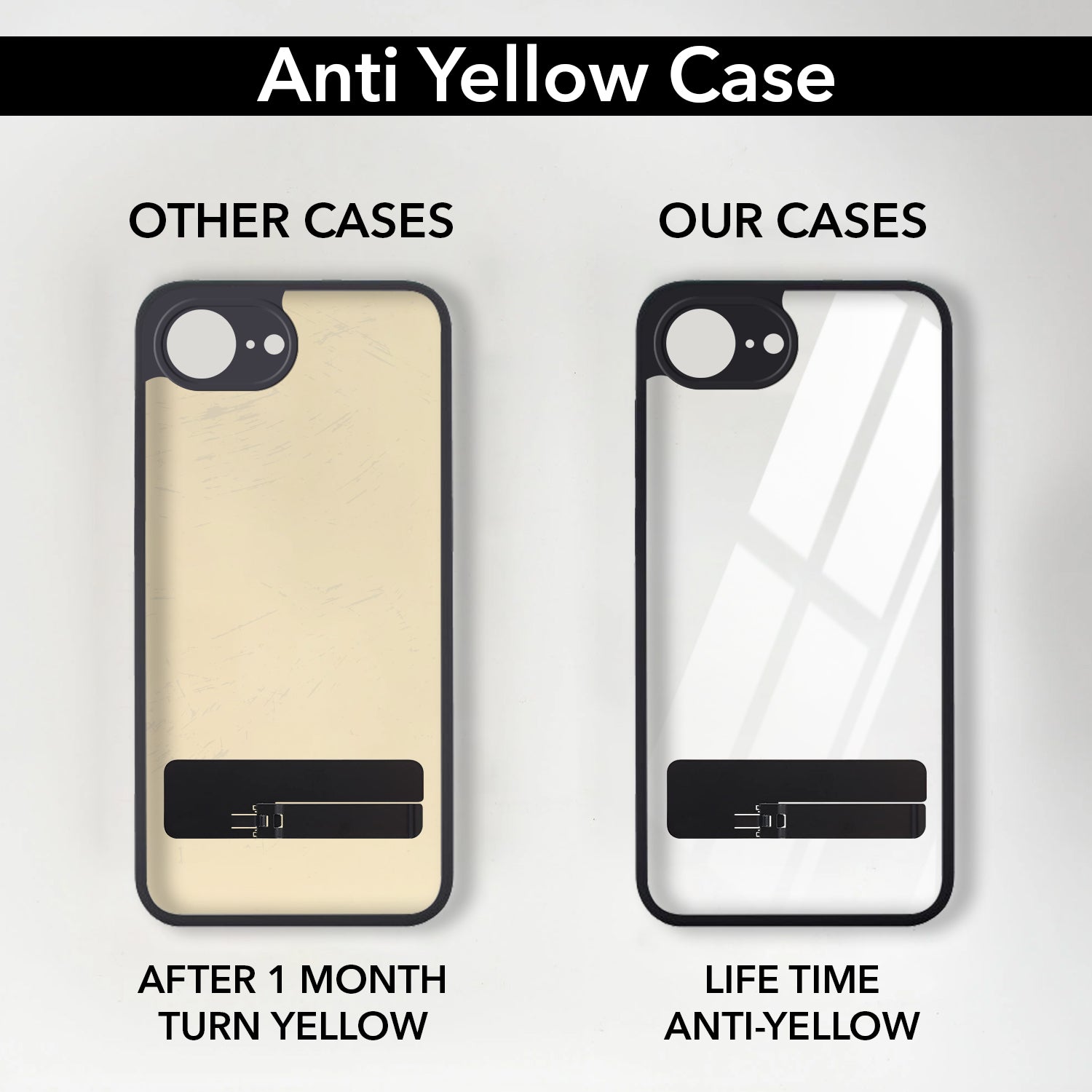 For Apple iPhone 16e | Apple iPhone 17e Back Cover Case (Built-in Stand | Lifetime Anti Yellow | Kickstand Shockproof | Camera Protection | MagSafe Compatible)
