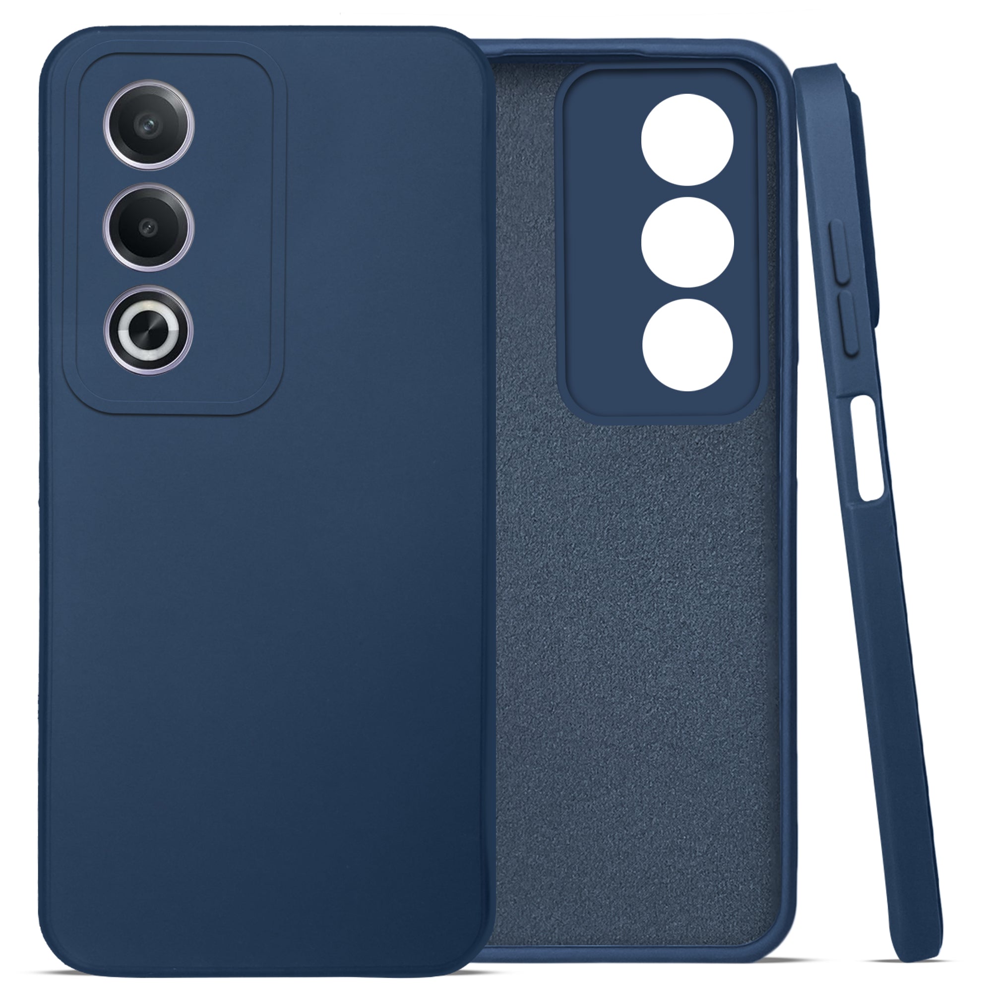 For Oppo A3 Pro 5G Back Cover Case (Matte Finish Silicone with Inside Fiber cloth |Black)