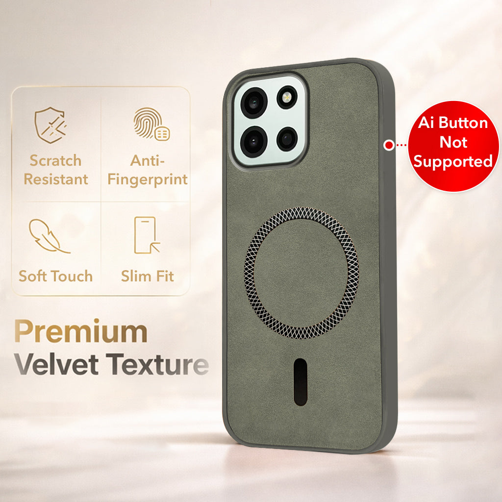 For OnePlus Nord 6 Back Cover Case Leather Finish (MagSafe Compatible Wireless Charging | Soft Touch | Camera Bump Protection)