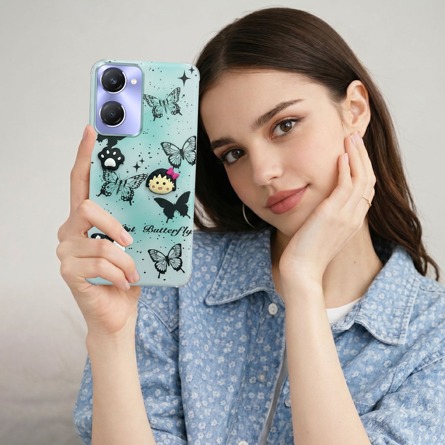 For Vivo Y28s 5G | Vivo T3 Lite 5G Back Cover Case (3D Cute Cartoons | Hard Back Side Soft | Matte Premium Finish | HD Printing)