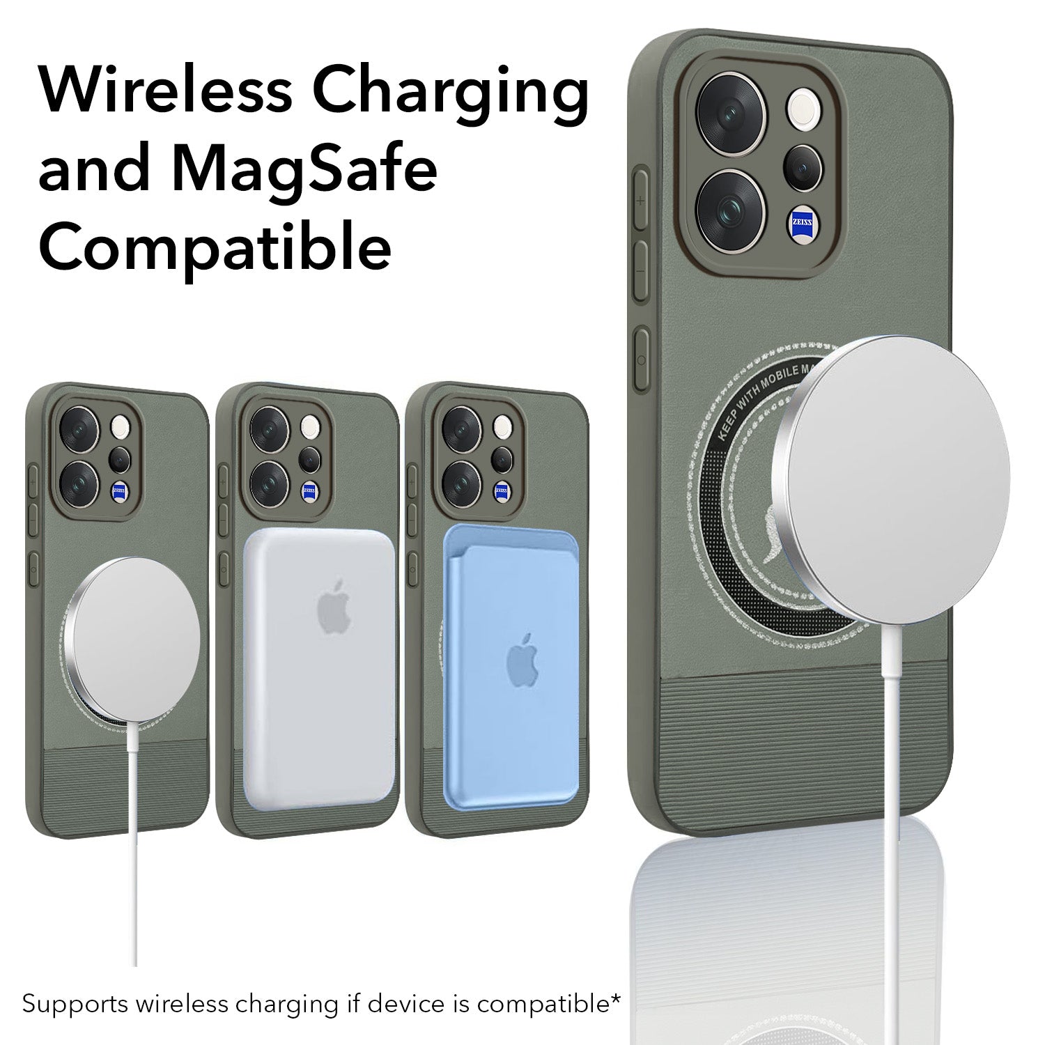 For Vivo V70 | Vivo V70 Elite 5G Back Cover Case PU Leather Finish (Professional Minimalist Texture | MagSafe Compatile | Camera Protection | Sleek Sober Formal)