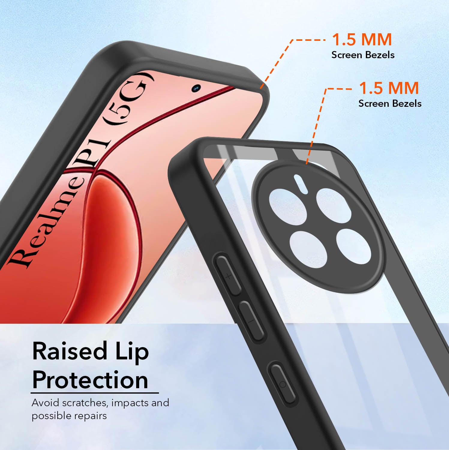 For Realme P1 5G Back Cover Case (Lifetime Anti Yellow | Anti Scratch | Crystal Clear Shockproof)