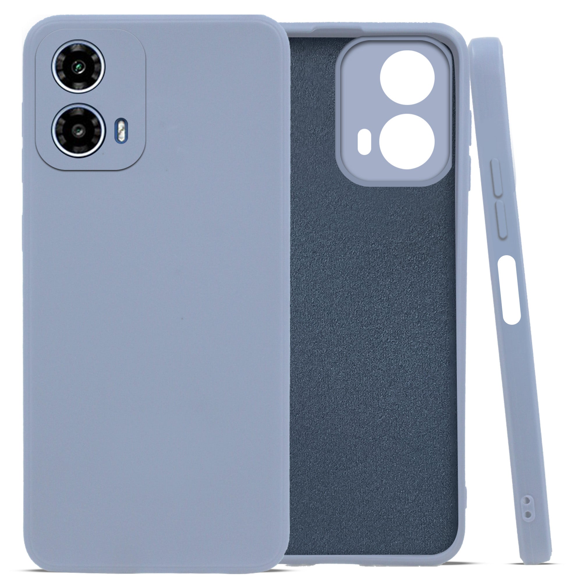 For Motorola Moto G34 5G Back Cover Case (Matte Finish Silicone with Inside Fiber cloth)