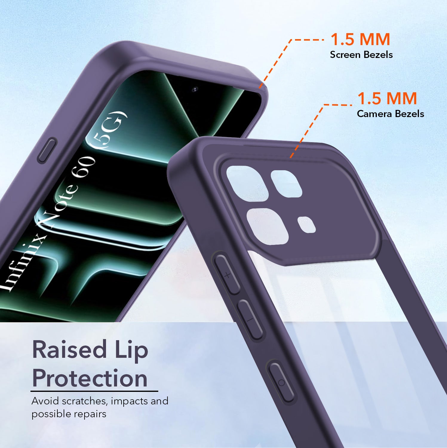 For Infinix Note 60 5G Back Cover Case Ultra-Hybrid (Lifetime Anti Yellow | Anti Scratch | Crystal Clear Shockproof)