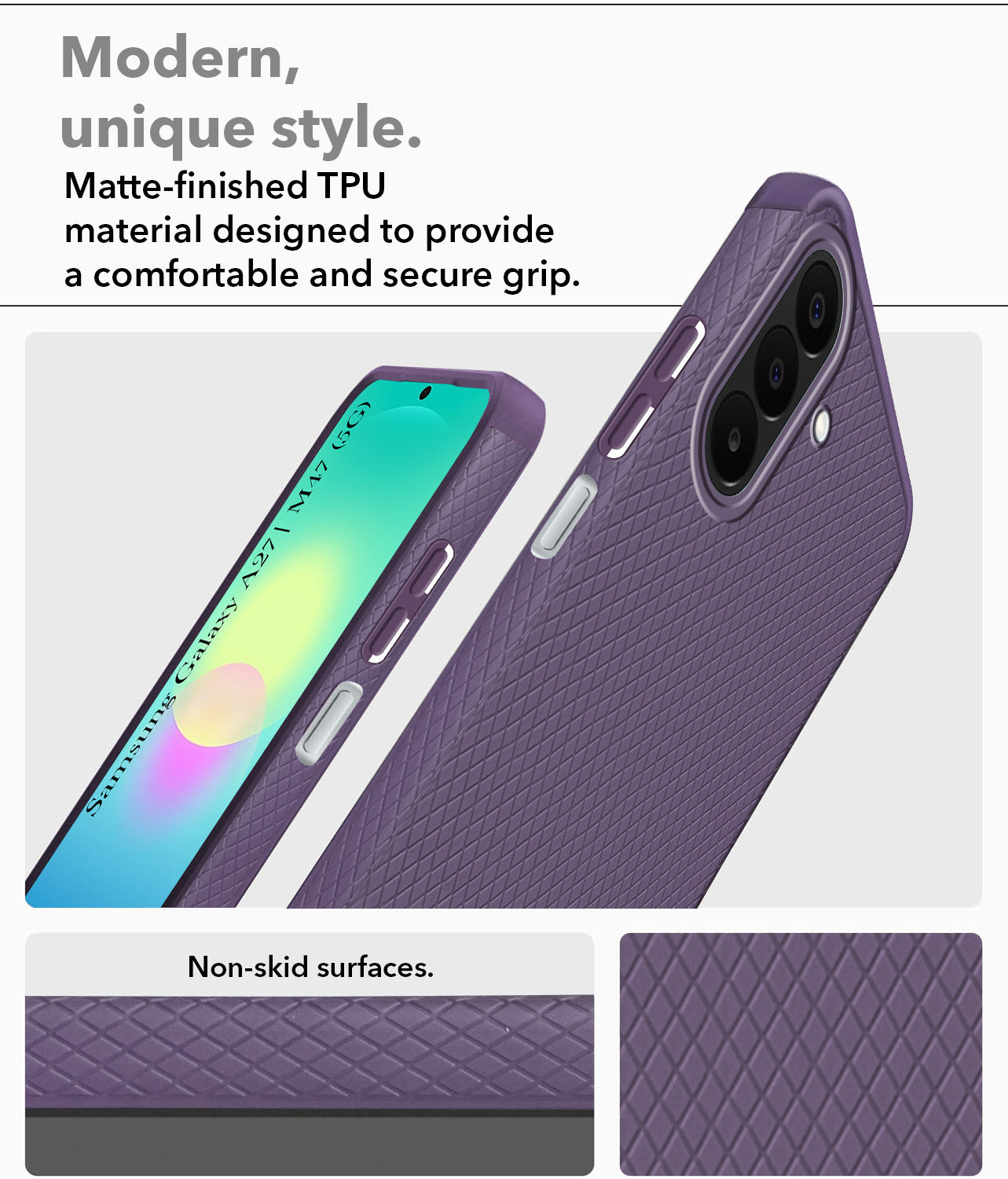 For Samsung Galaxy A27 5G | Samsung Galaxy M47 5G Back Cover Case Liquid Silicone (Camera Protection | Side Grip Texture | Soft and Flexible)