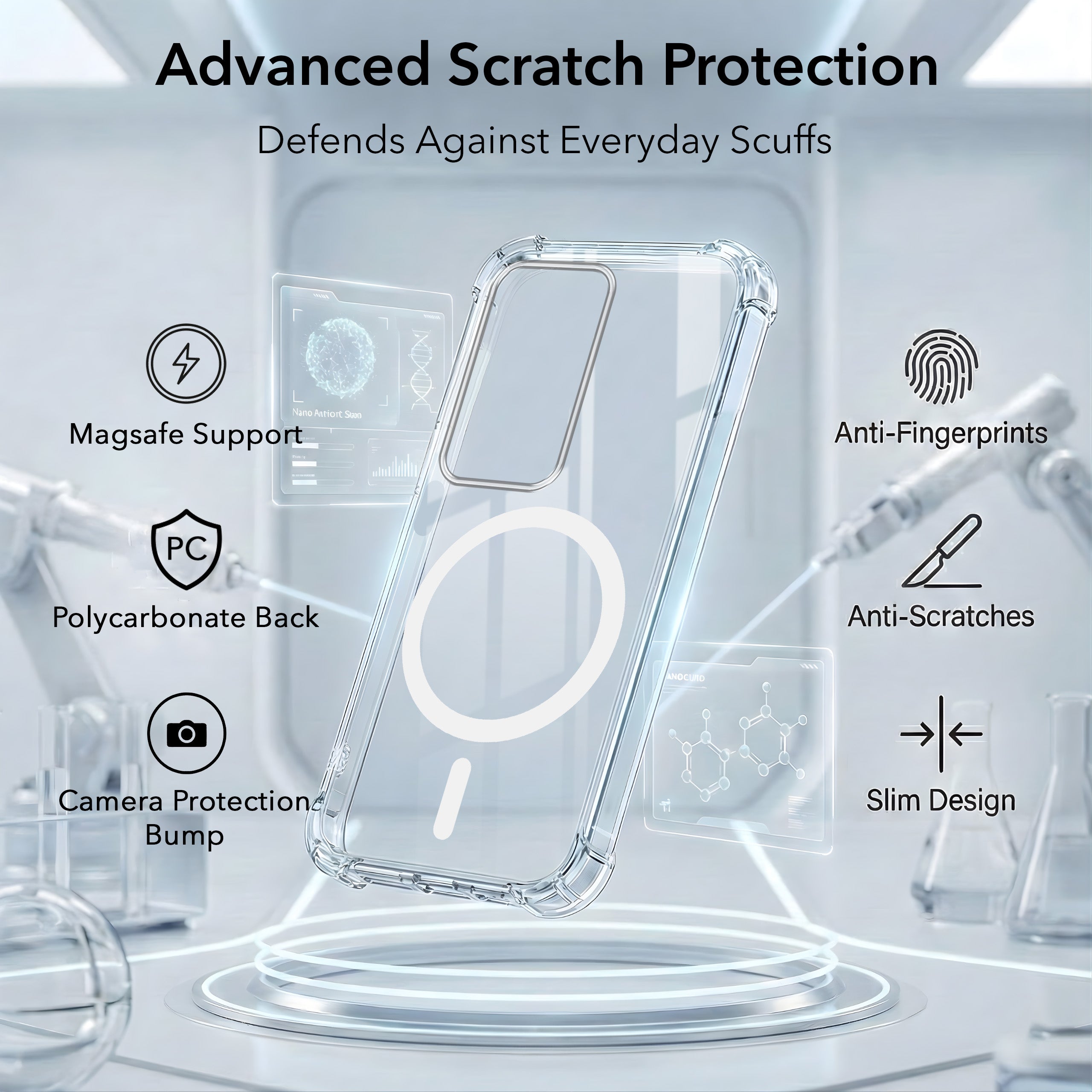 For Redmi 15 Back Cover Shockproof Crystal-Clear (Magsafe Wireless Support | Drop & Camera Protection | Hard Polycarbonate)