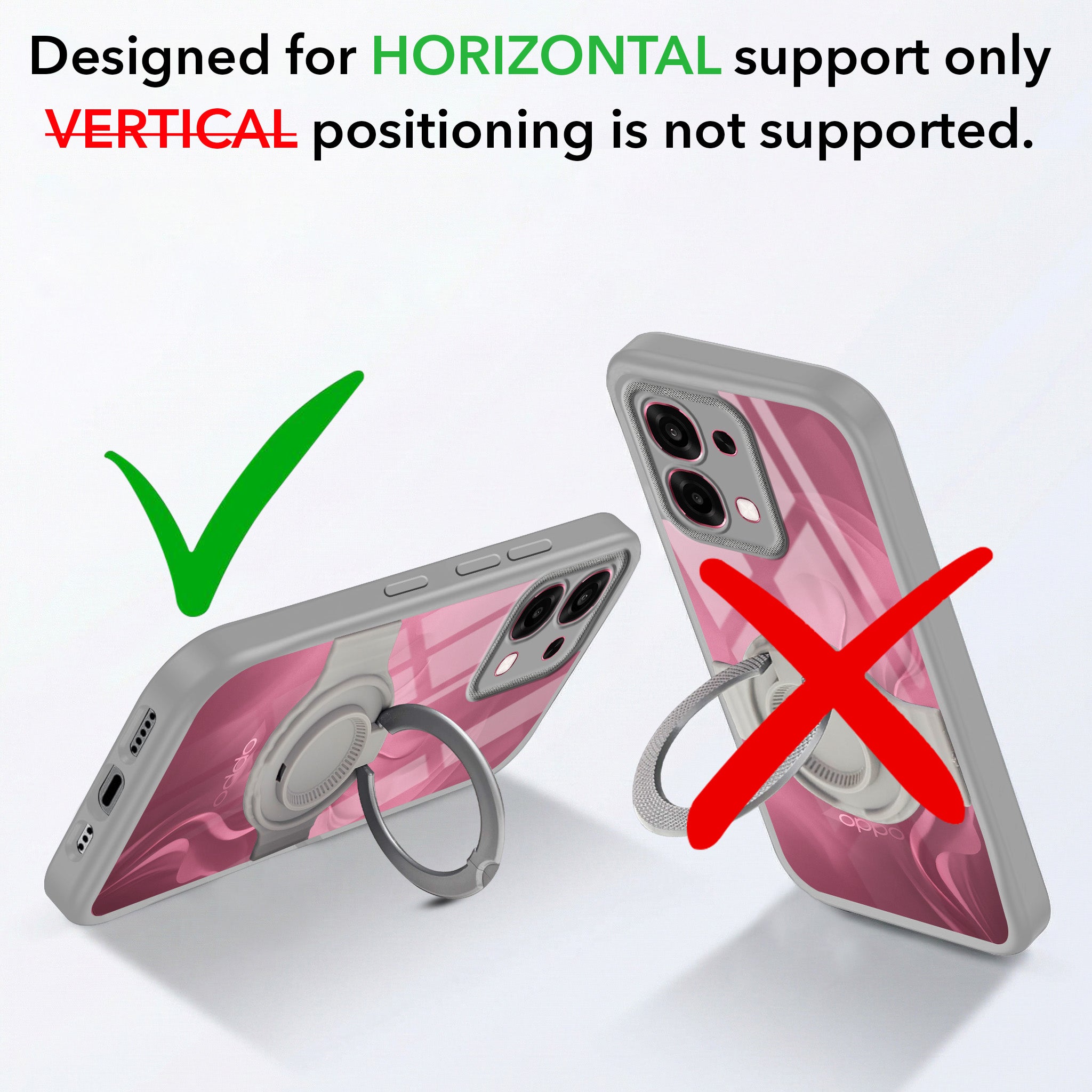 For Oppo F31 5G | Oppo F33 5G Back Cover Case with stand (Built-in Ring Holder Kickstand | Lifetime Anti Yellow | Camera Protection)