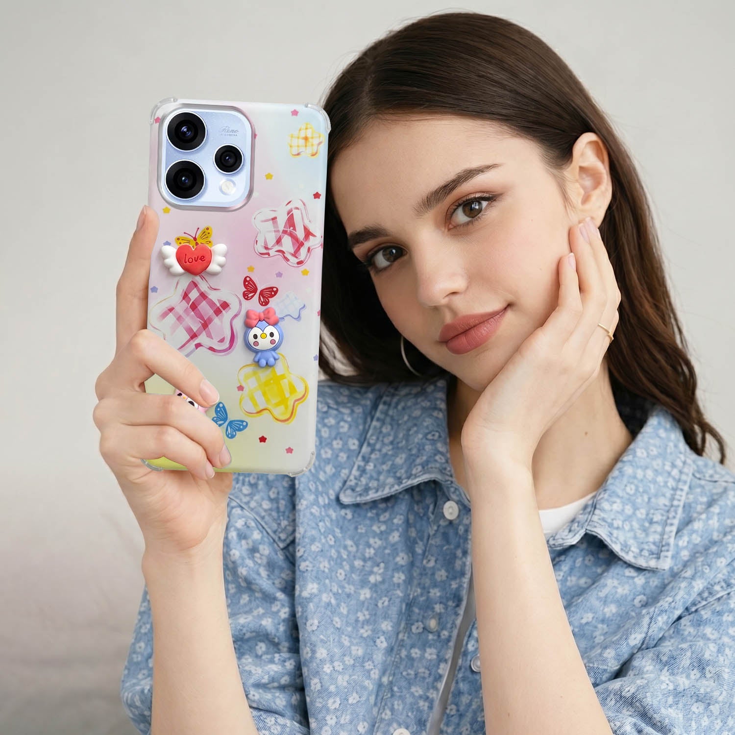 For Oppo Reno15 5G | Oppo Reno 15 5G Back Cover Case (3D Cute Cartoons | Hard Back Side Soft | Matte Premium Finish | HD Printing)