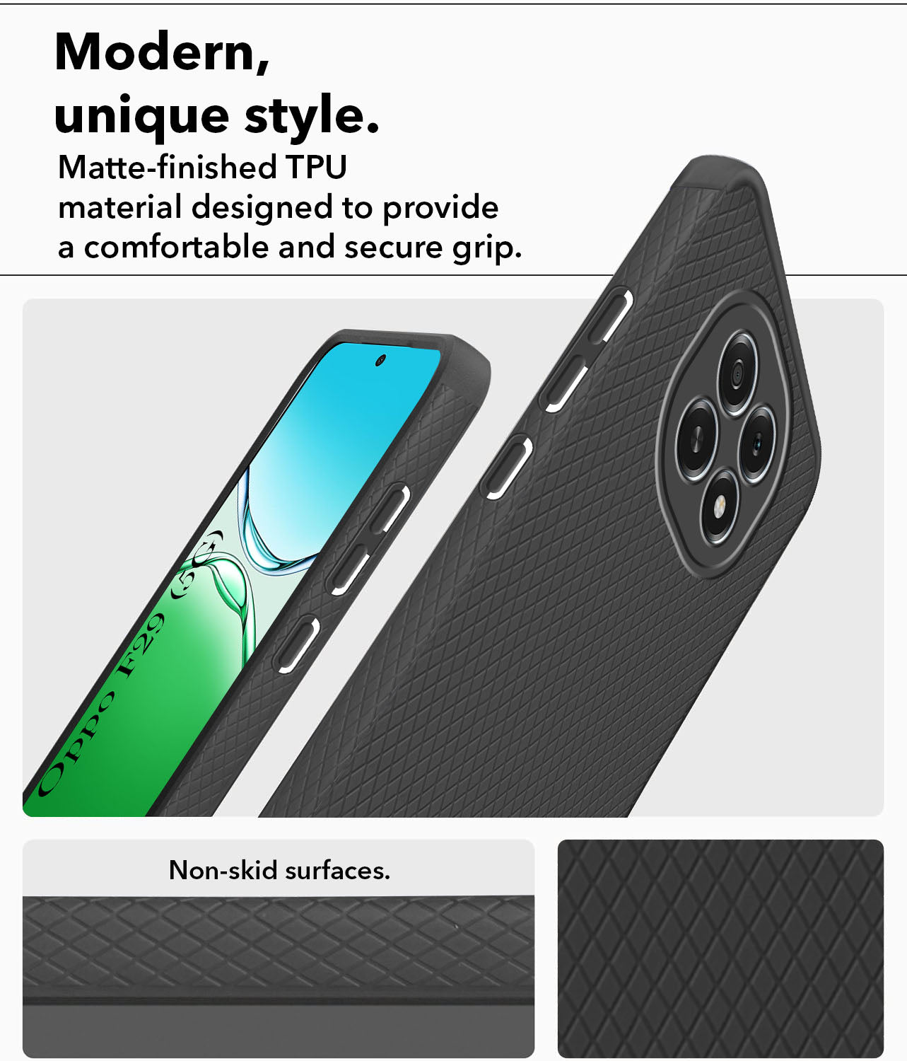 For Oppo F29 Back Cover Case (Liquid Silicone | Side Grip | Camera Protection)