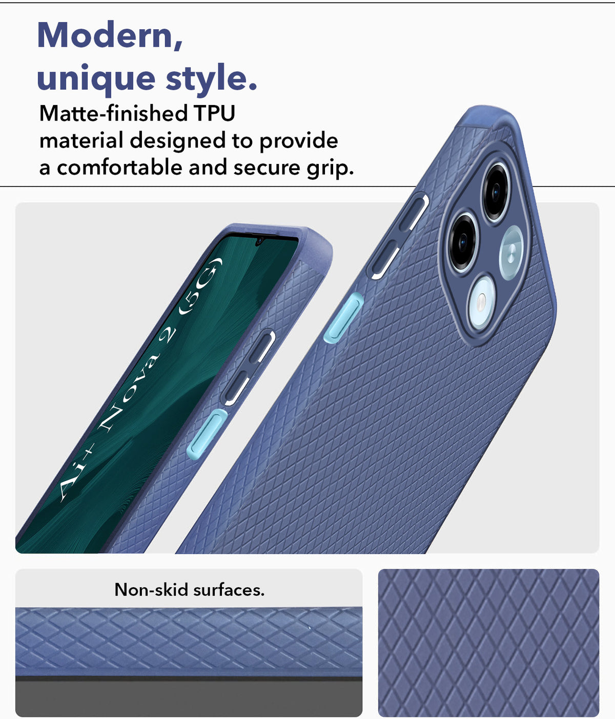 For Ai+ Nova 2 5G Back Cover Case Liquid Silicone (Camera Protection | Side Grip Texture | Soft and Flexible)