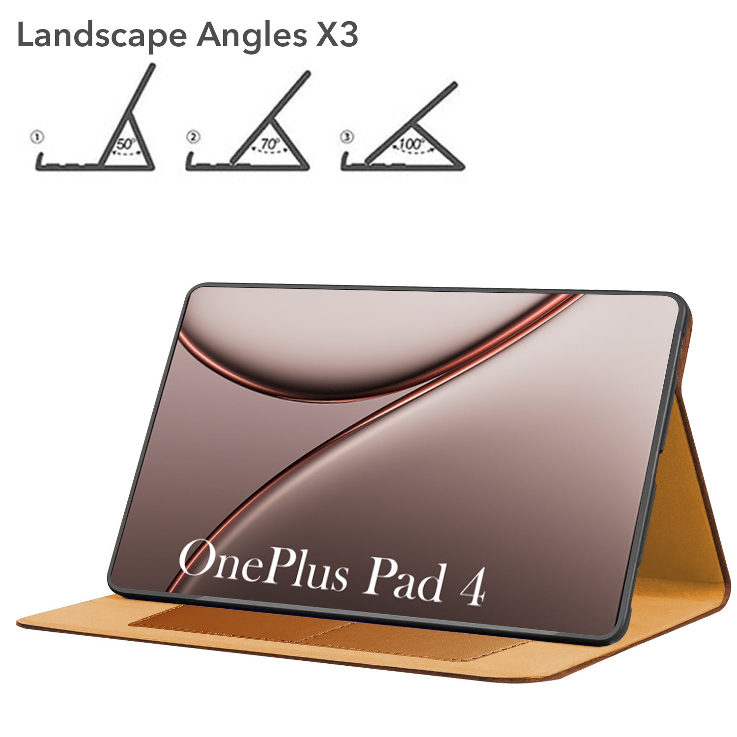 For OnePlus Pad 4 13.2 Inch OPD 2514 Flip Cover Folio Cover (PU Leather | Multi-Angle Smart Stand | Card Storage Slots | Silicone Back Pouch)