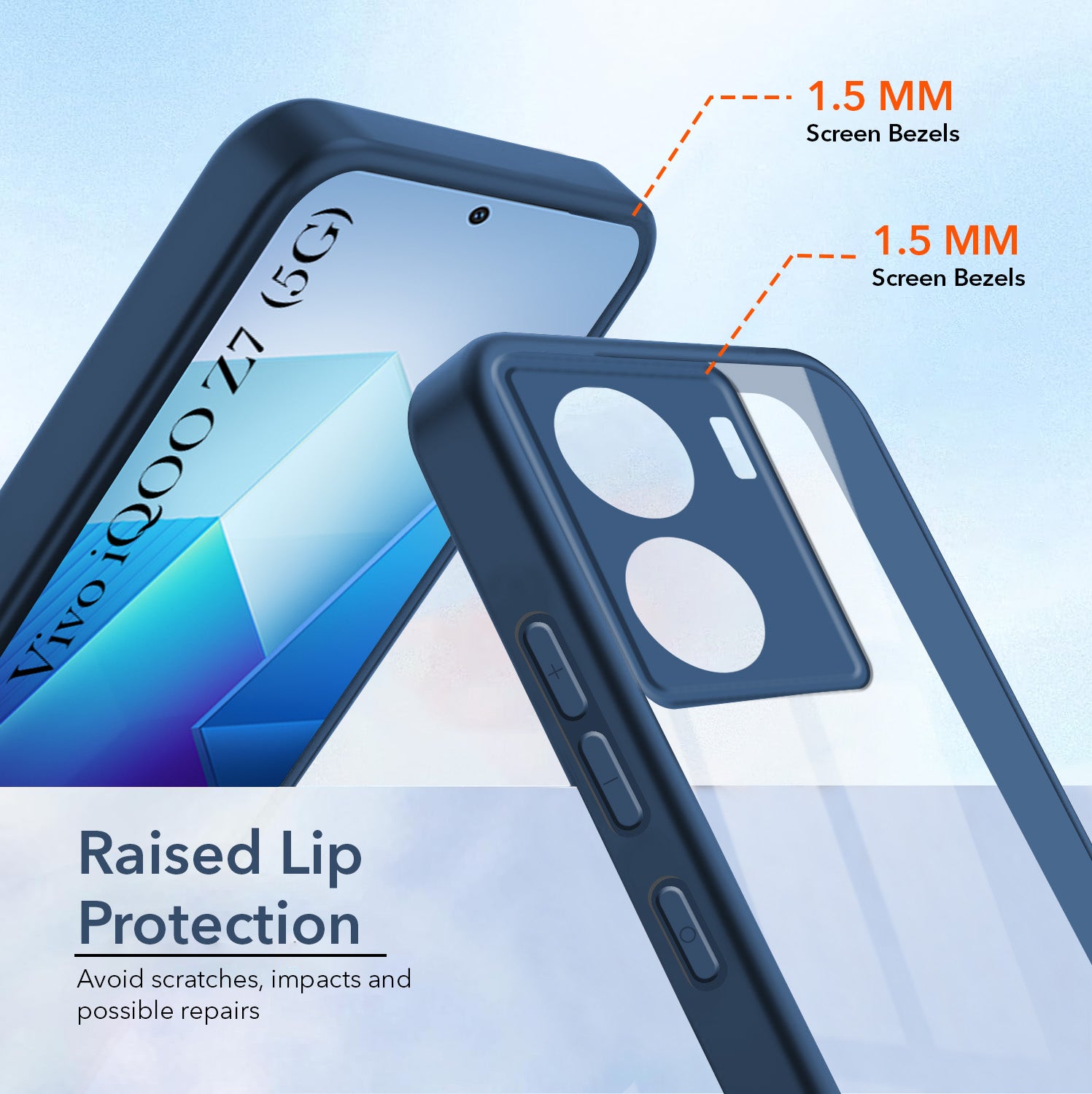 For Vivo iQOO Z7  Back Cover Case Ultra-Hybrid (Lifetime Anti Yellow | Anti Scratch | Crystal Clear Shockproof)