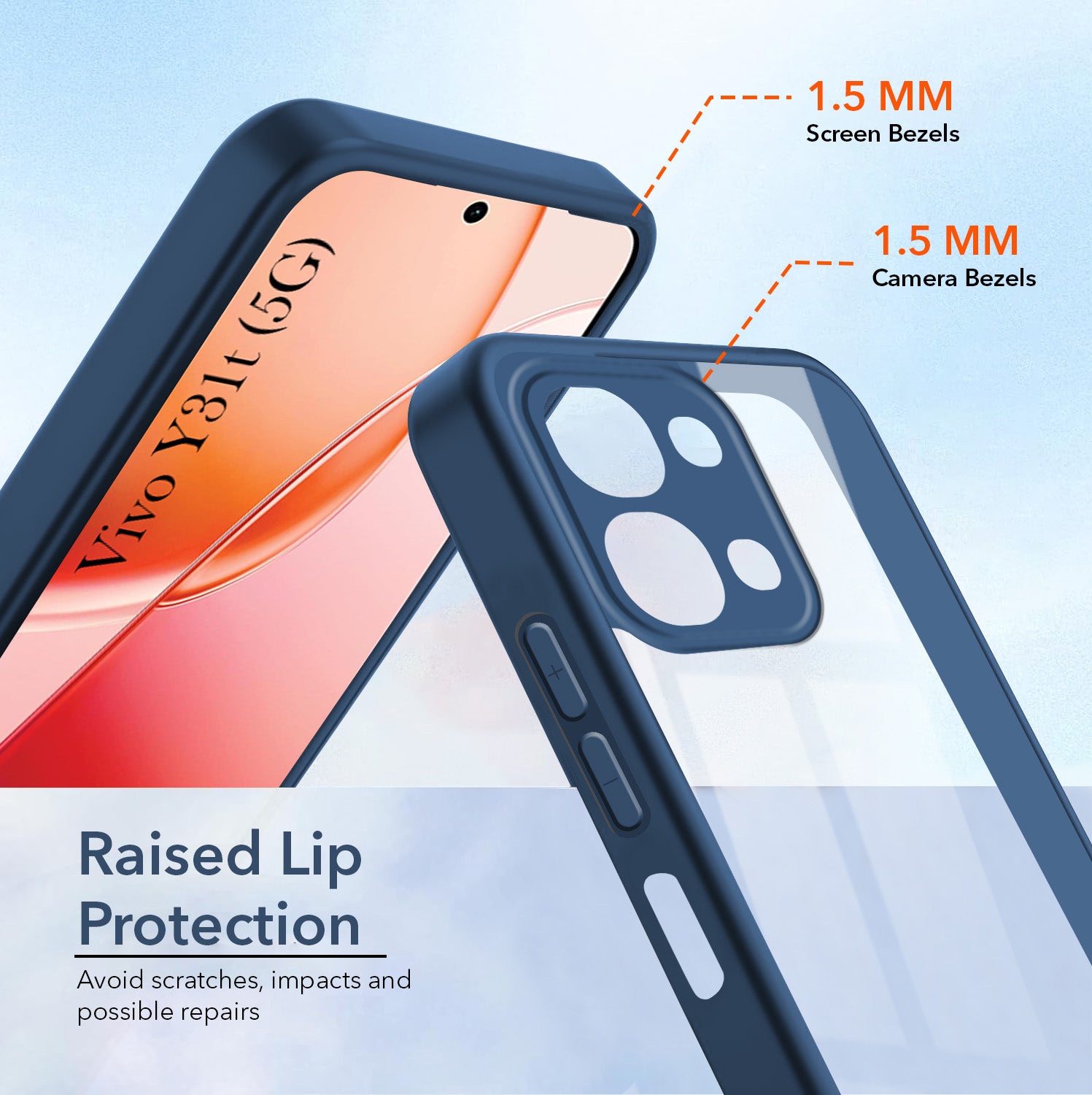 For Vivo Y31T 5G Back Cover Case Ultra-Hybrid (Lifetime Anti Yellow | Anti Scratch | Crystal Clear Shockproof)
