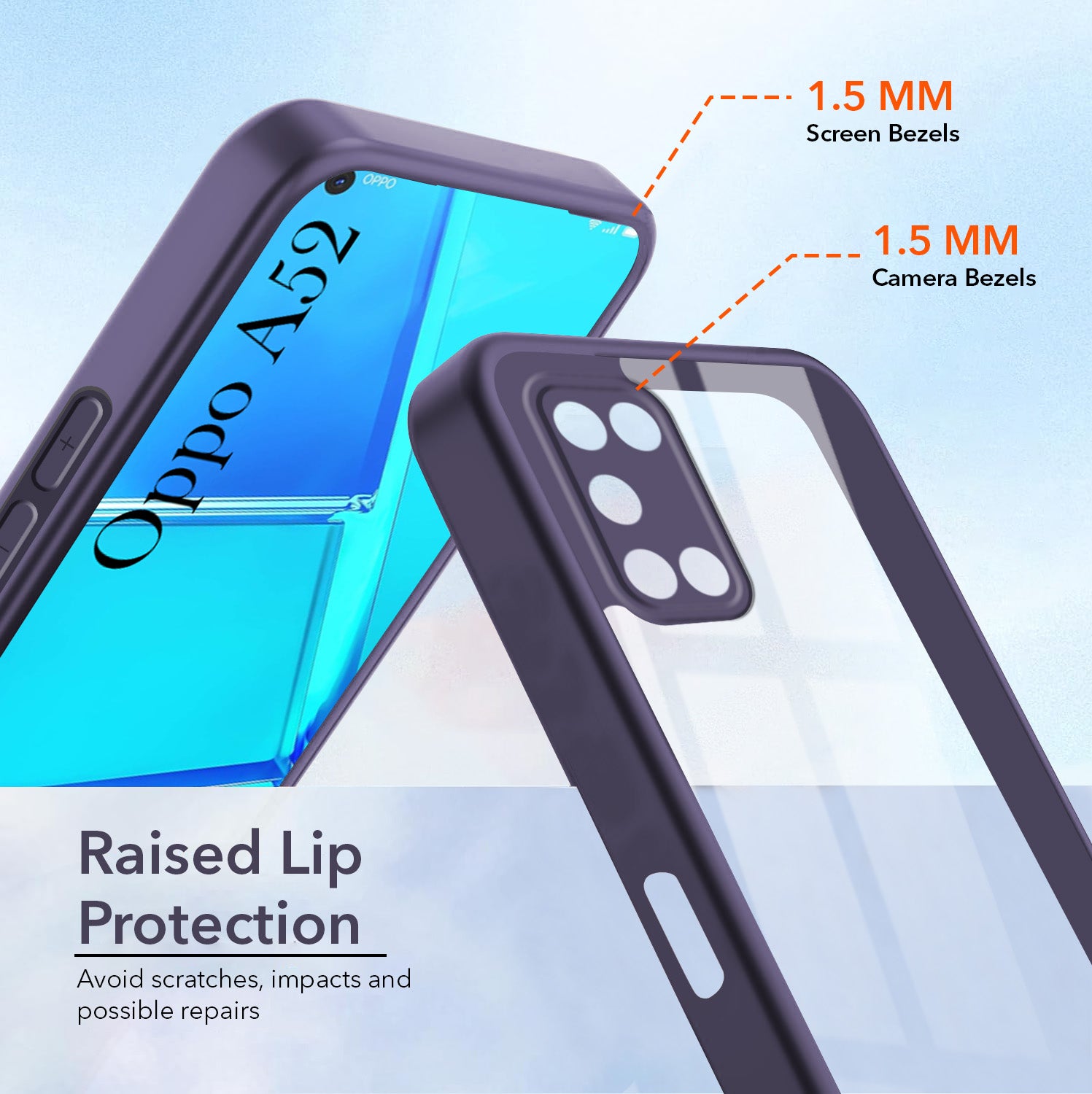 For Oppo A52 Back Cover Case Ultra-Hybrid (Lifetime Anti Yellow | Anti Scratch | Crystal Clear Shockproof)