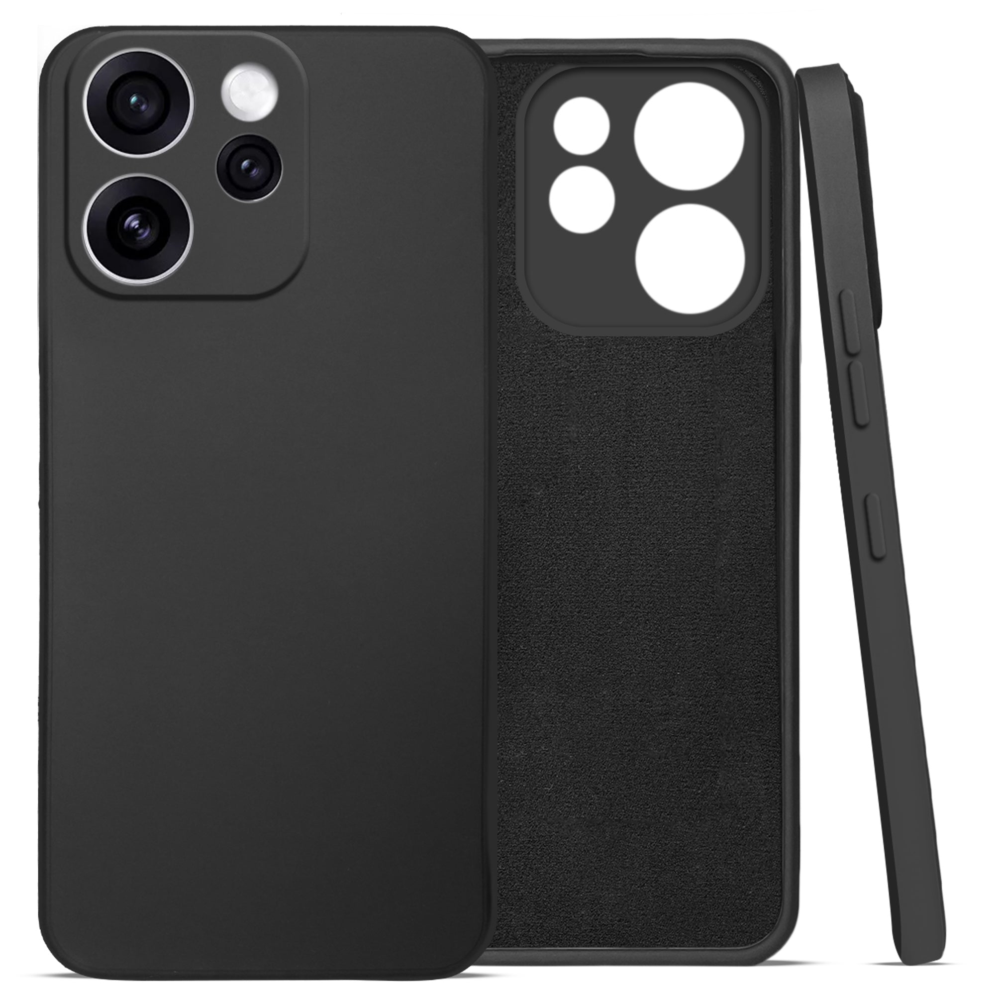For Oppo Reno15 Pro Mini 5G | Oppo Reno 15 Pro Mini 5G Back Cover Case (Matte Finish Silicone with Inside Fiber cloth)