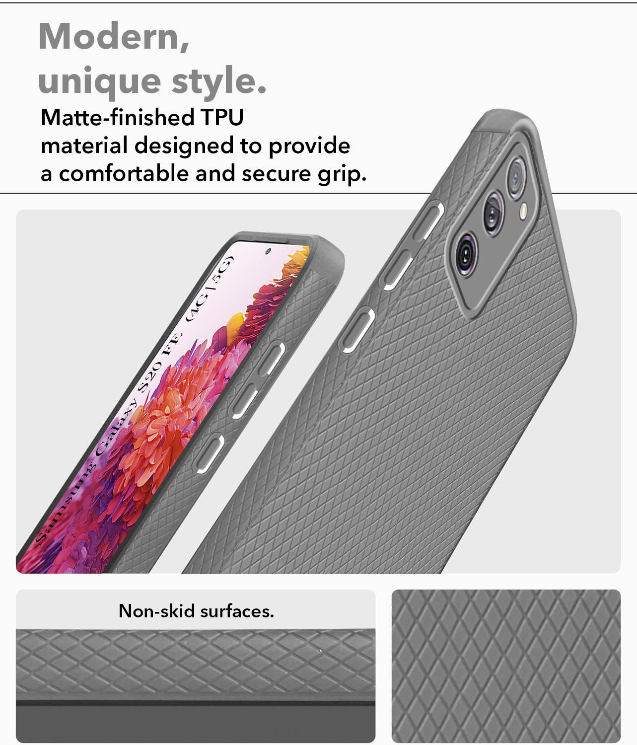 For Samsung Galaxy S20 FE 4G | S20 FE 5G Back Cover Case (Liquid Silicone | Side Grip | Camera Protection)