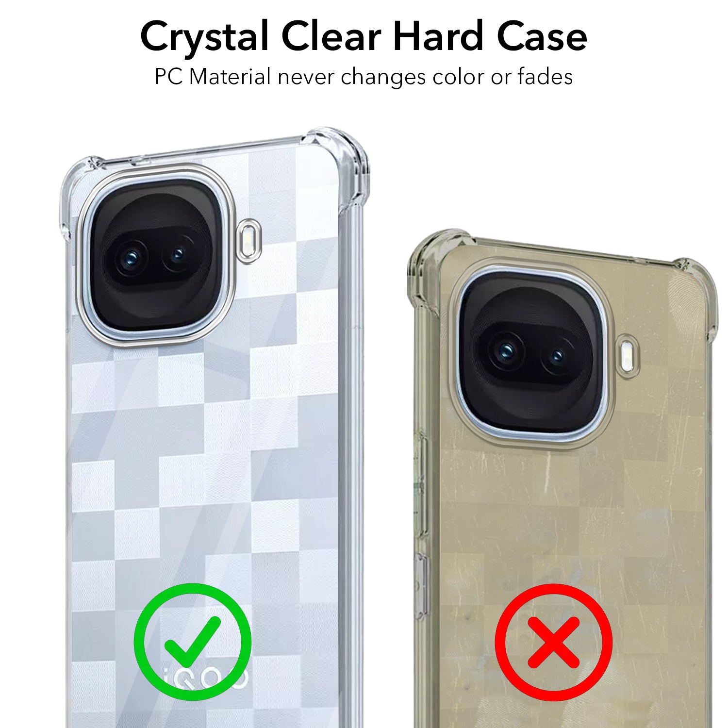 For Vivo iQOO 15R 5G Back Cover Shockproof Crystal-Clear (Drop & Camera Protection | Hard Polycarbonate)