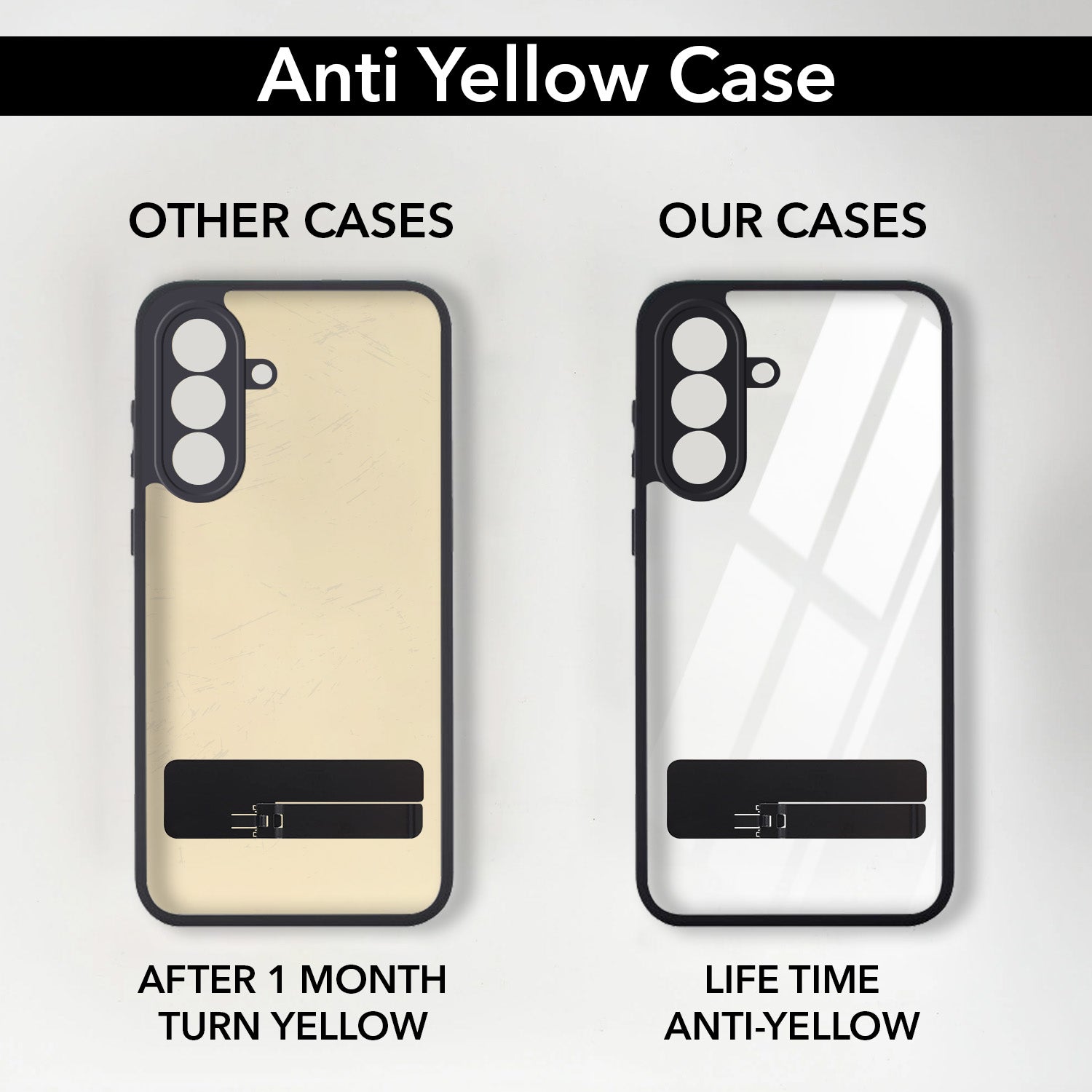 For Samsung Galaxy A57 5G Back Cover Case (Built-in Stand | Lifetime Anti Yellow | Kickstand Shockproof | Camera Protection | MagSafe Compatible)