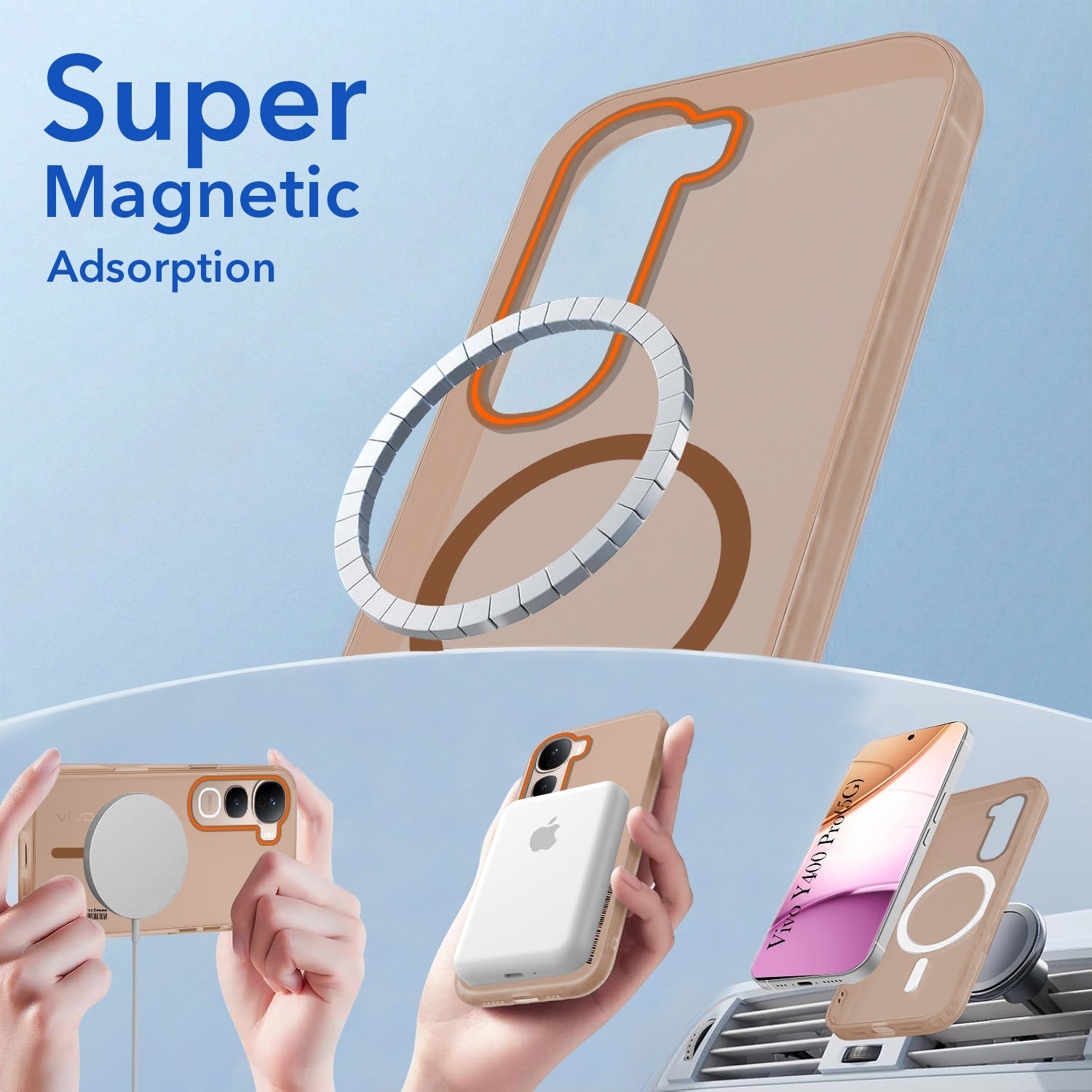 For Vivo Y400 Pro Back Cover Case (Soft Touch | Camera Bump Protection | MagSafe Compatible | Matte Finish)