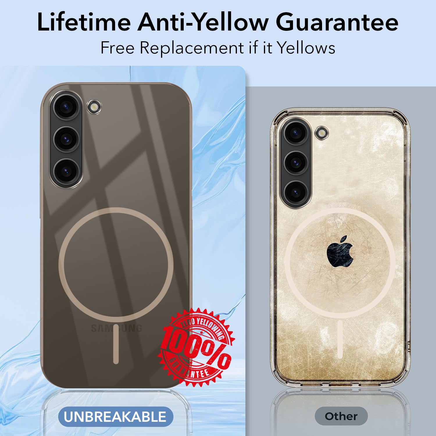 For Samsung Galaxy S23 5G Back Cover Case (Crystal Clear Case | MagSafe Wireless Charging Support | Hard Anti Yellow | Camera Protection Bump)