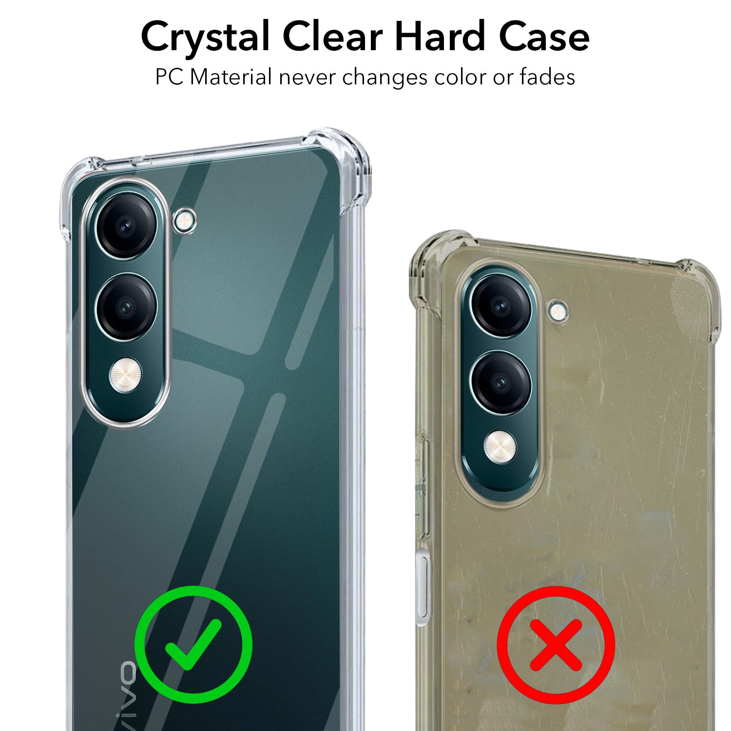 For Vivo Y19 | Vivo Y19e | Vivo T4 Lite Back Cover Case Shockproof Crystal-Clear | Drop & Camera Protection | Hard Polycarbonate)